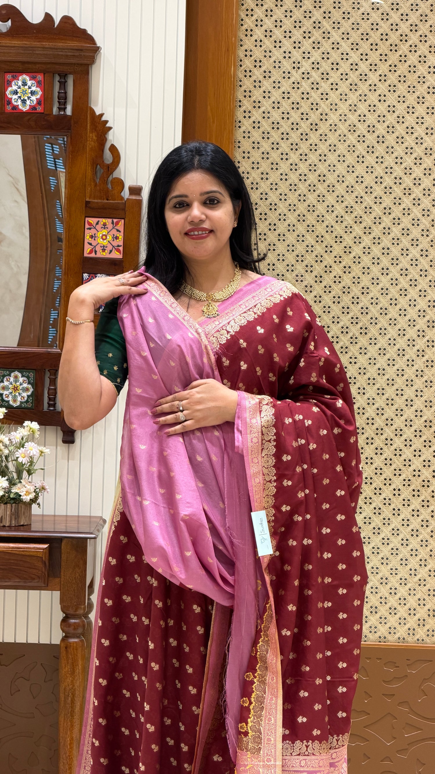 SUV4392-MAROON WITH ONIONPINK