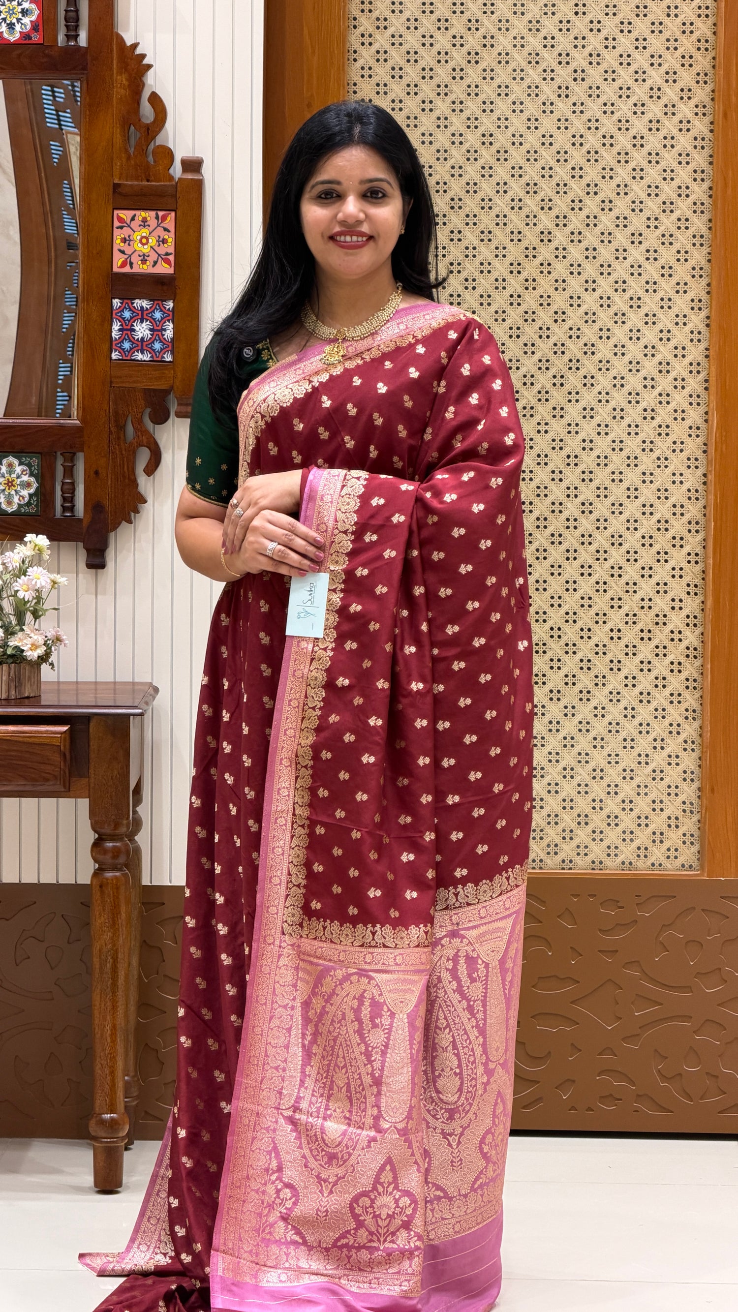 SUV4392-MAROON WITH ONIONPINK
