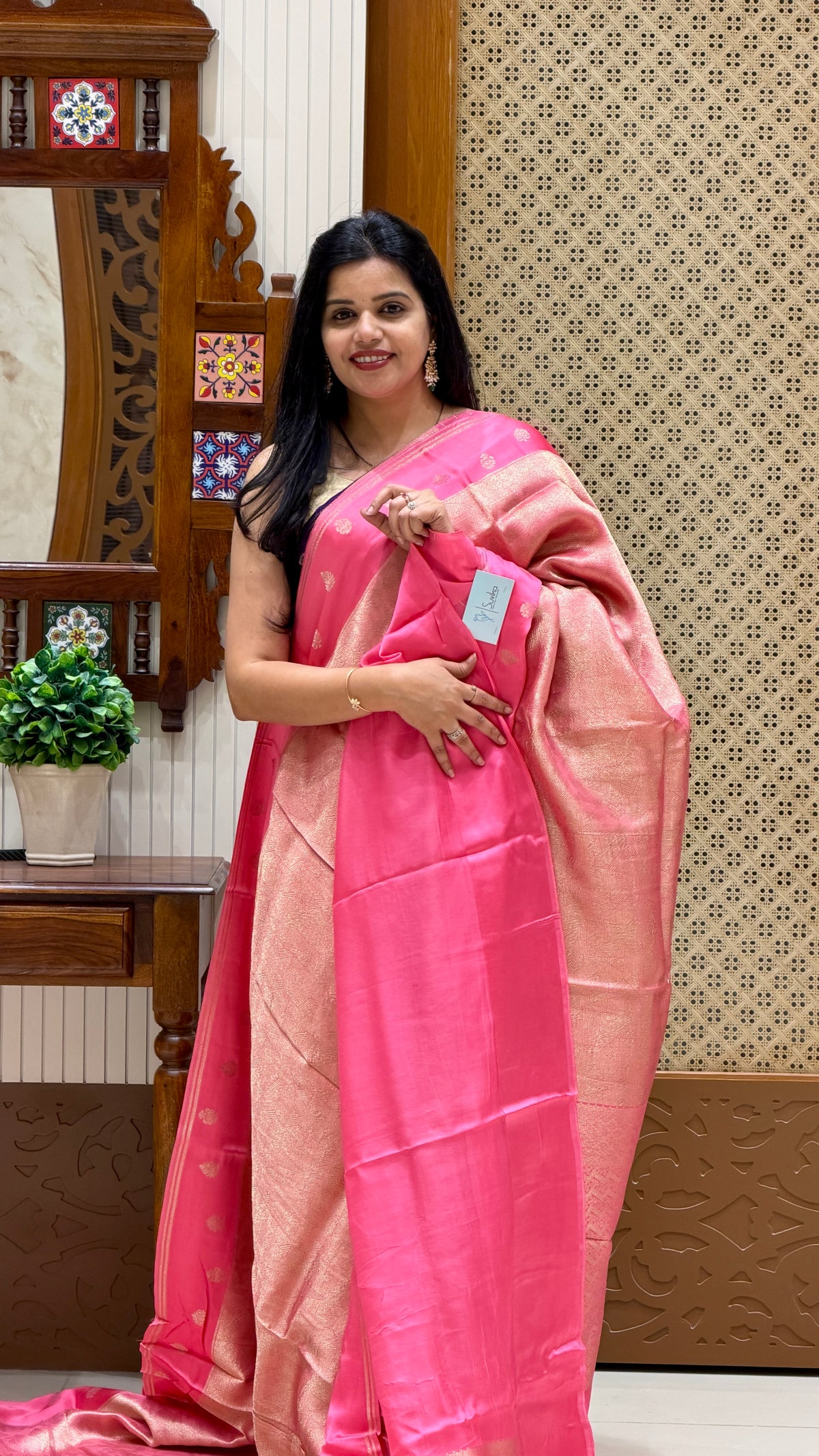 SUV5677-BABYPINK TISSUE CREPE SAREE
