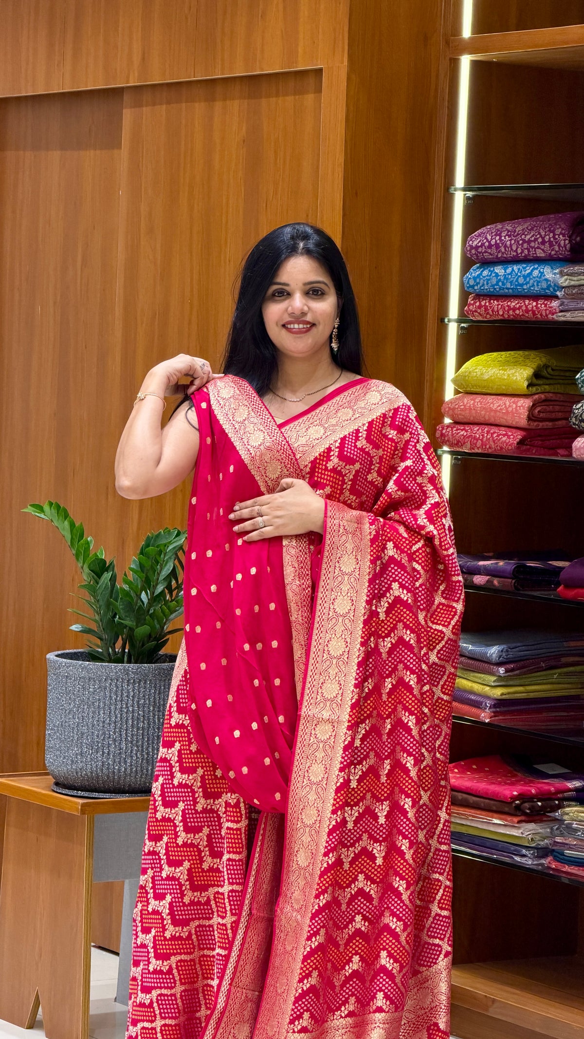 SUV5502-PINK Banarasi georgette saree