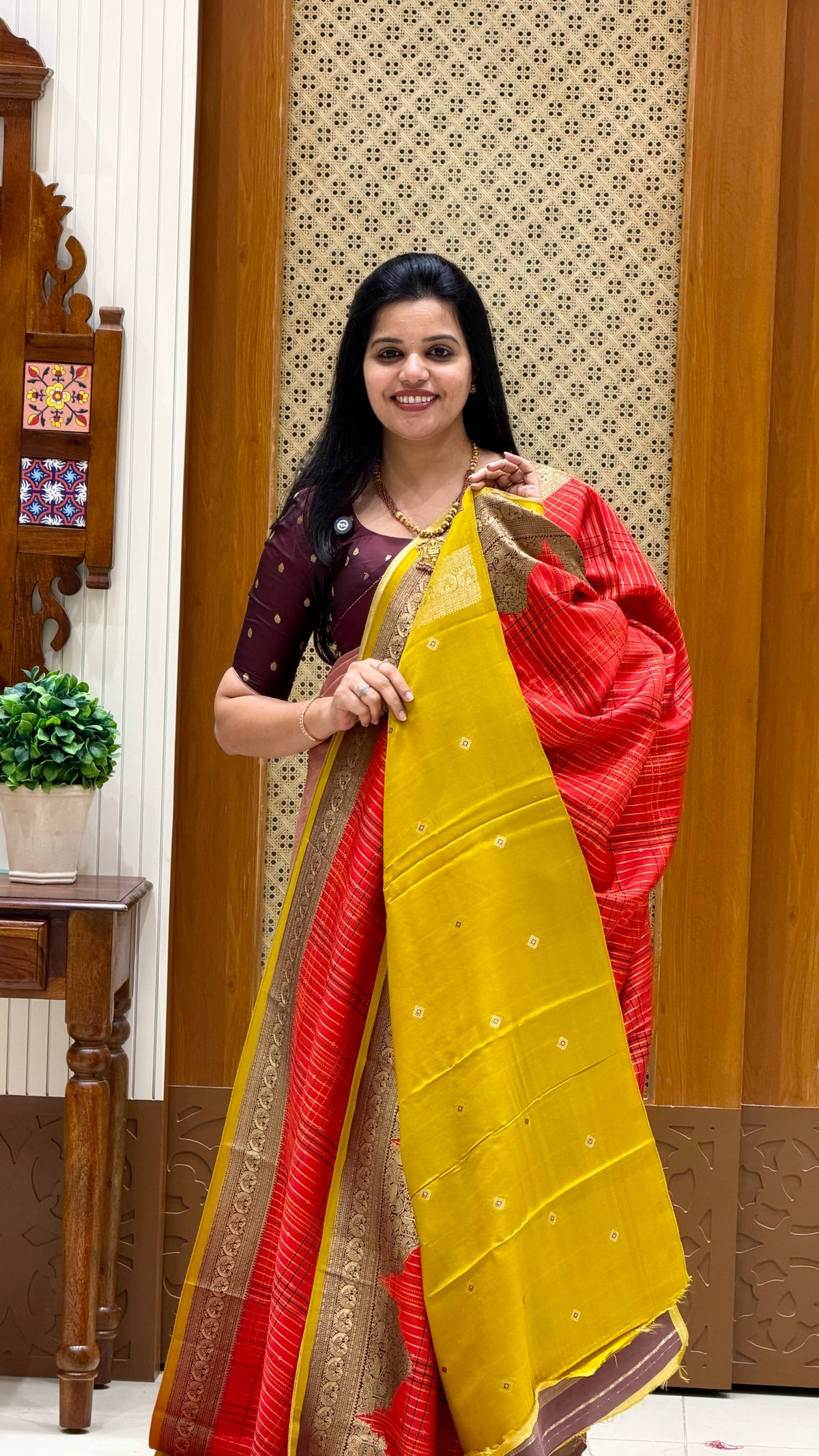 Kanchi Crepe silk saree SUV5860-RED