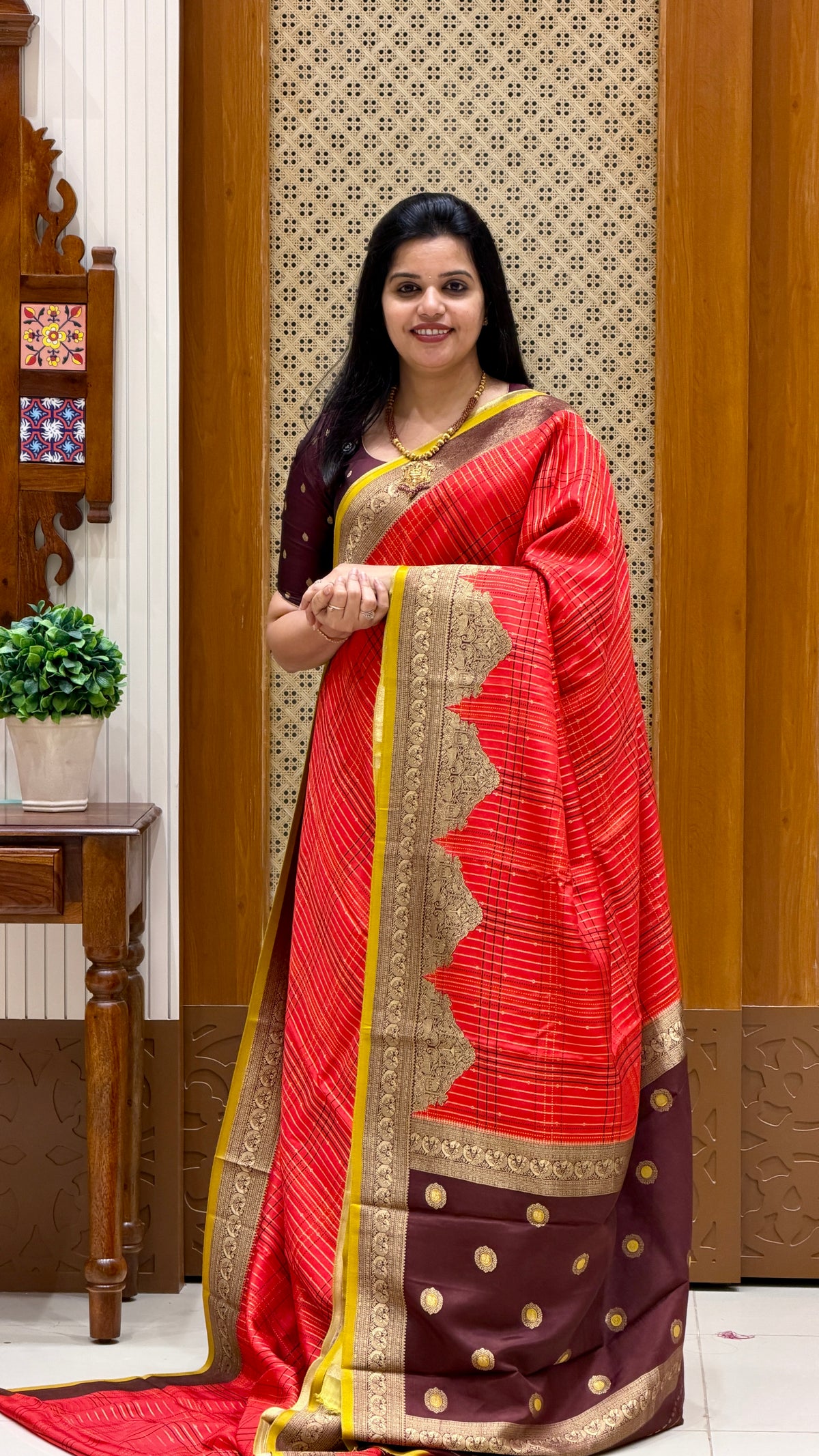 Kanchi Crepe silk saree SUV5860-RED
