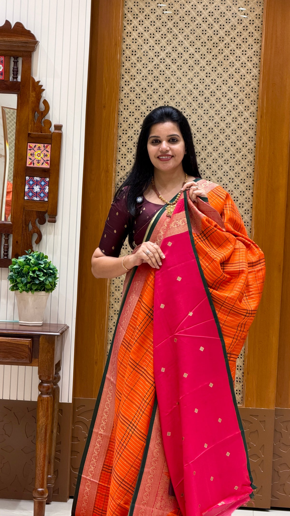 Kanchi silk saree SUV5860-ORANGE