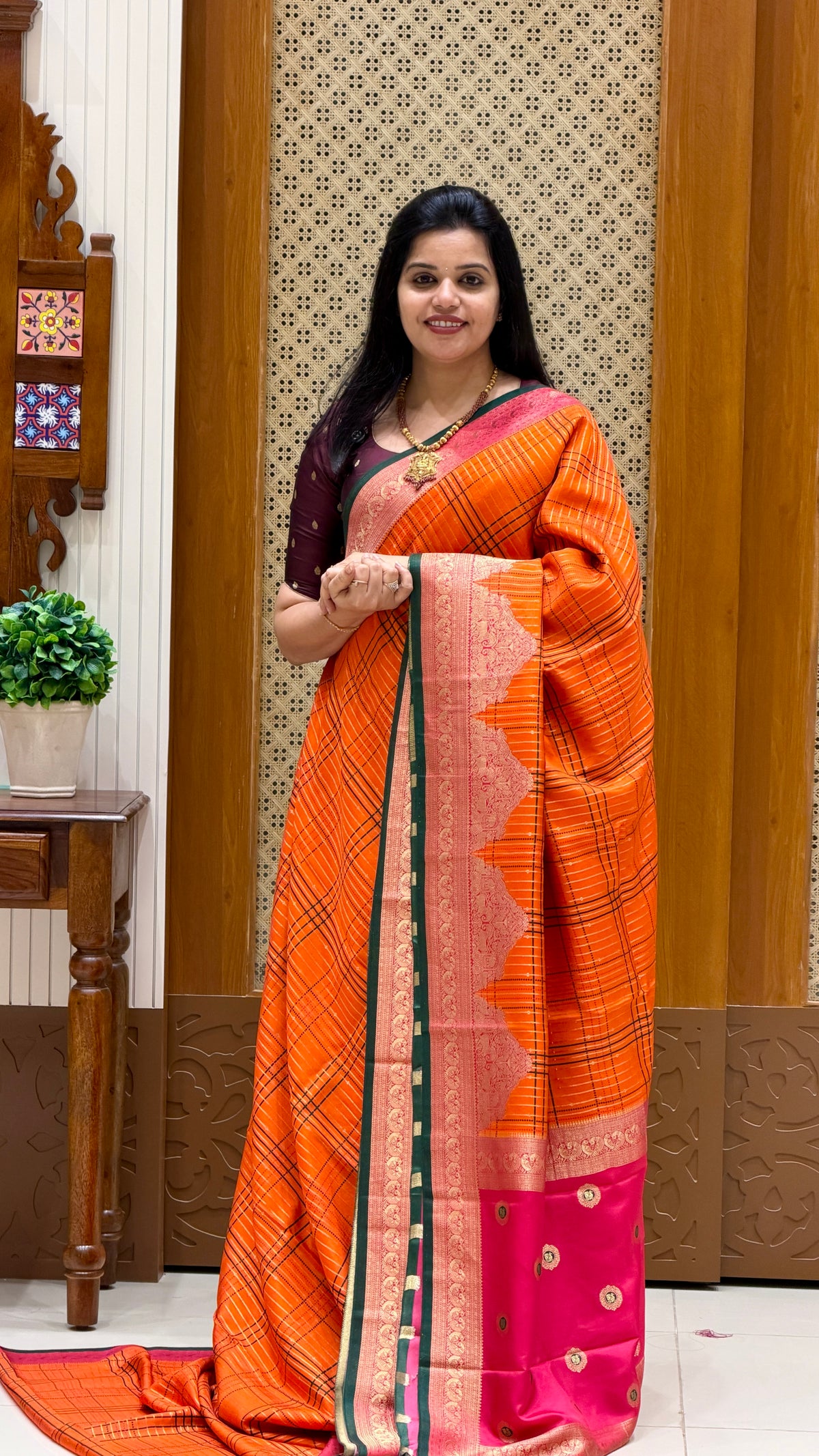 Kanchi silk saree SUV5860-ORANGE