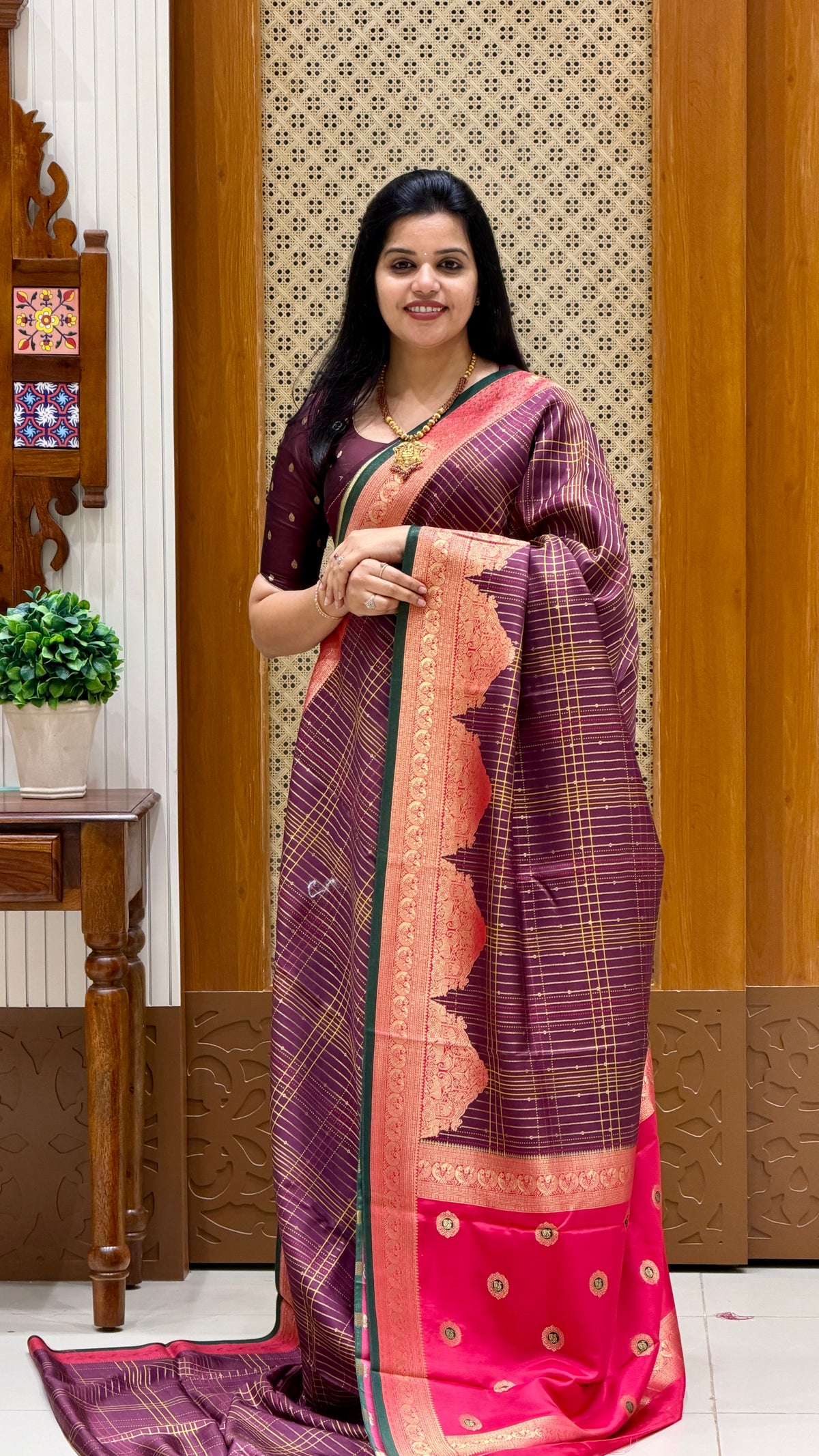 Kanchi crepe silk saree SUV5860-WINE