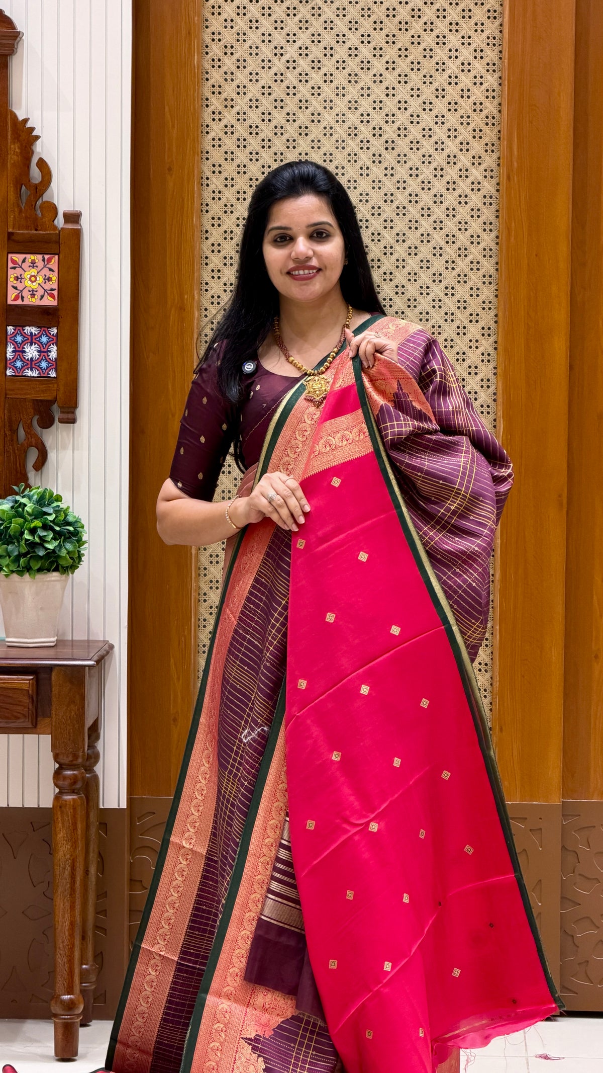Kanchi crepe silk saree SUV5860-WINE