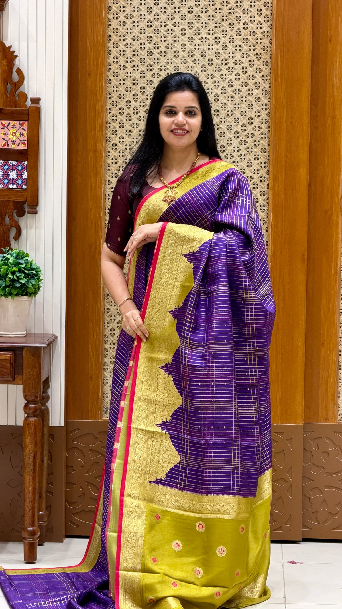 Kanchi crepe silk saree SUV5860-PURPLE