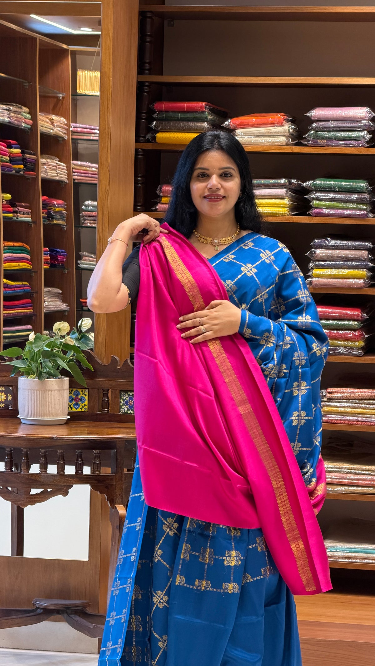 PURE MYSORE CREPE PSM548- PEACOCKBLUE