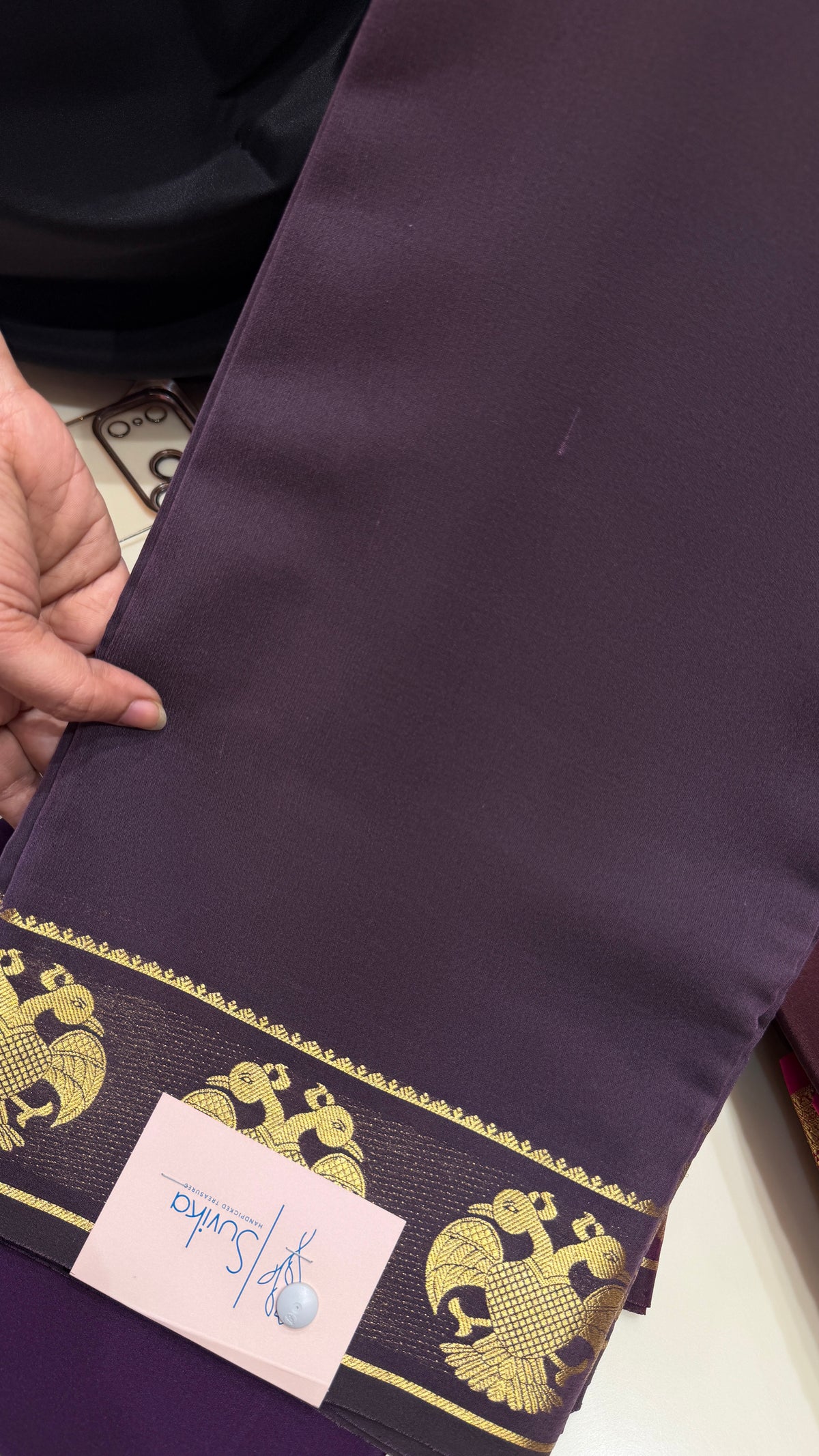 PURE MYSORE CREPE SAREE PSB125-GRAPE