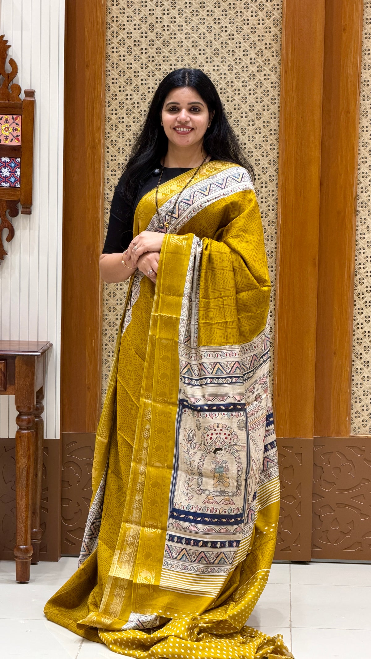 SILK COTTON SAREE SUV5928-MUSTARD