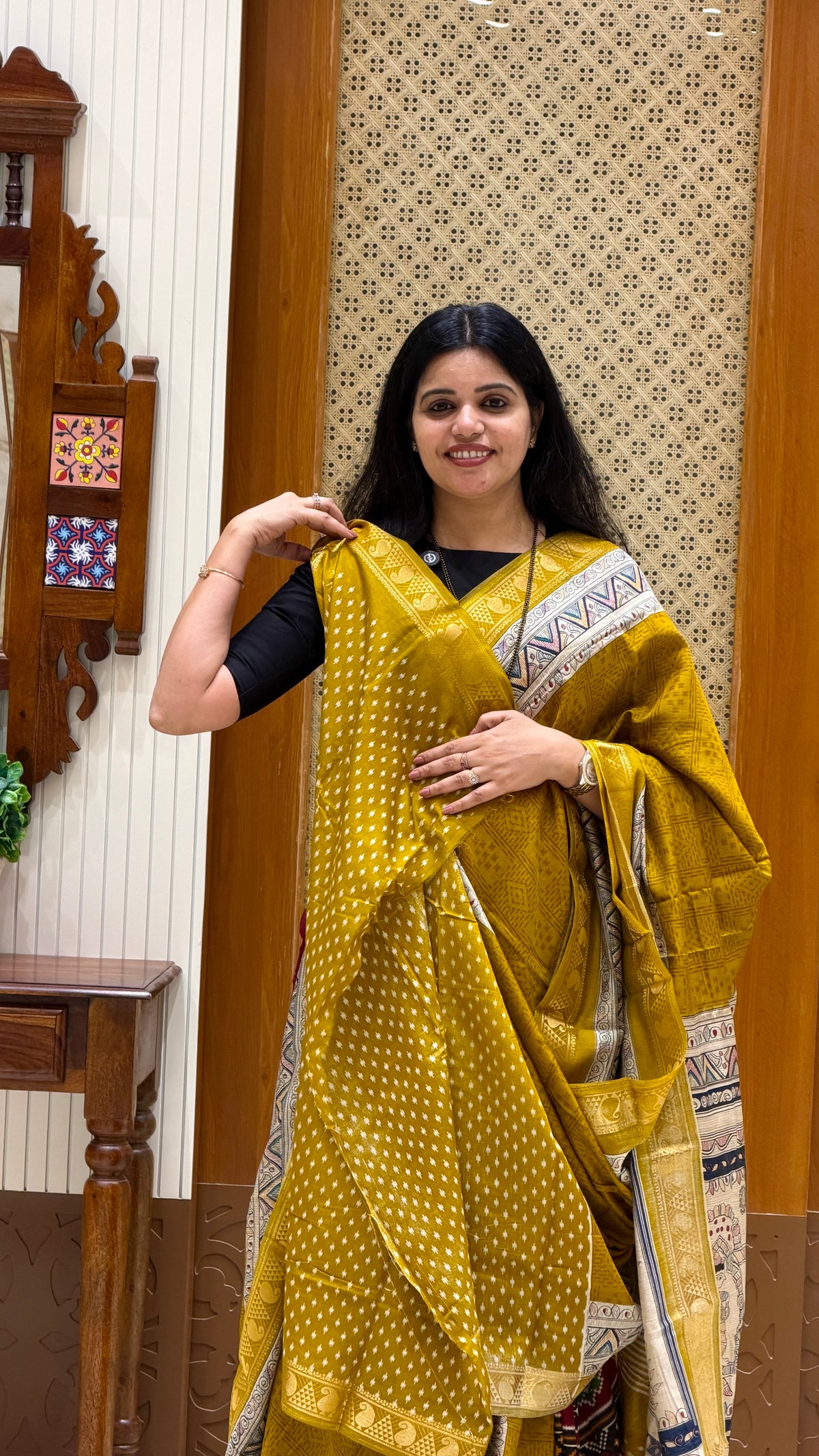 SILK COTTON SAREE SUV5928-MUSTARD