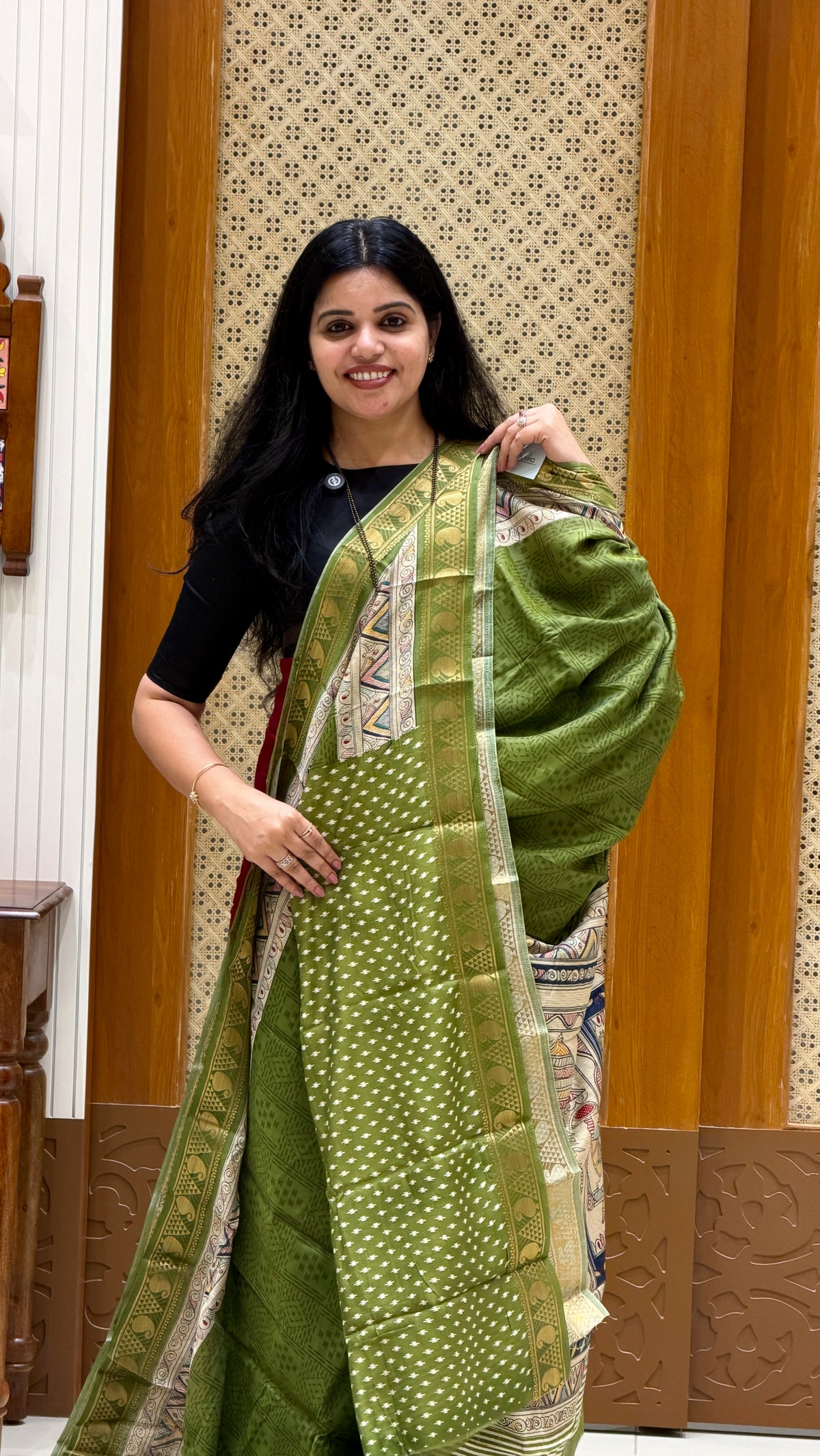 SILK COTTON SAREE SUV5928-GREEN