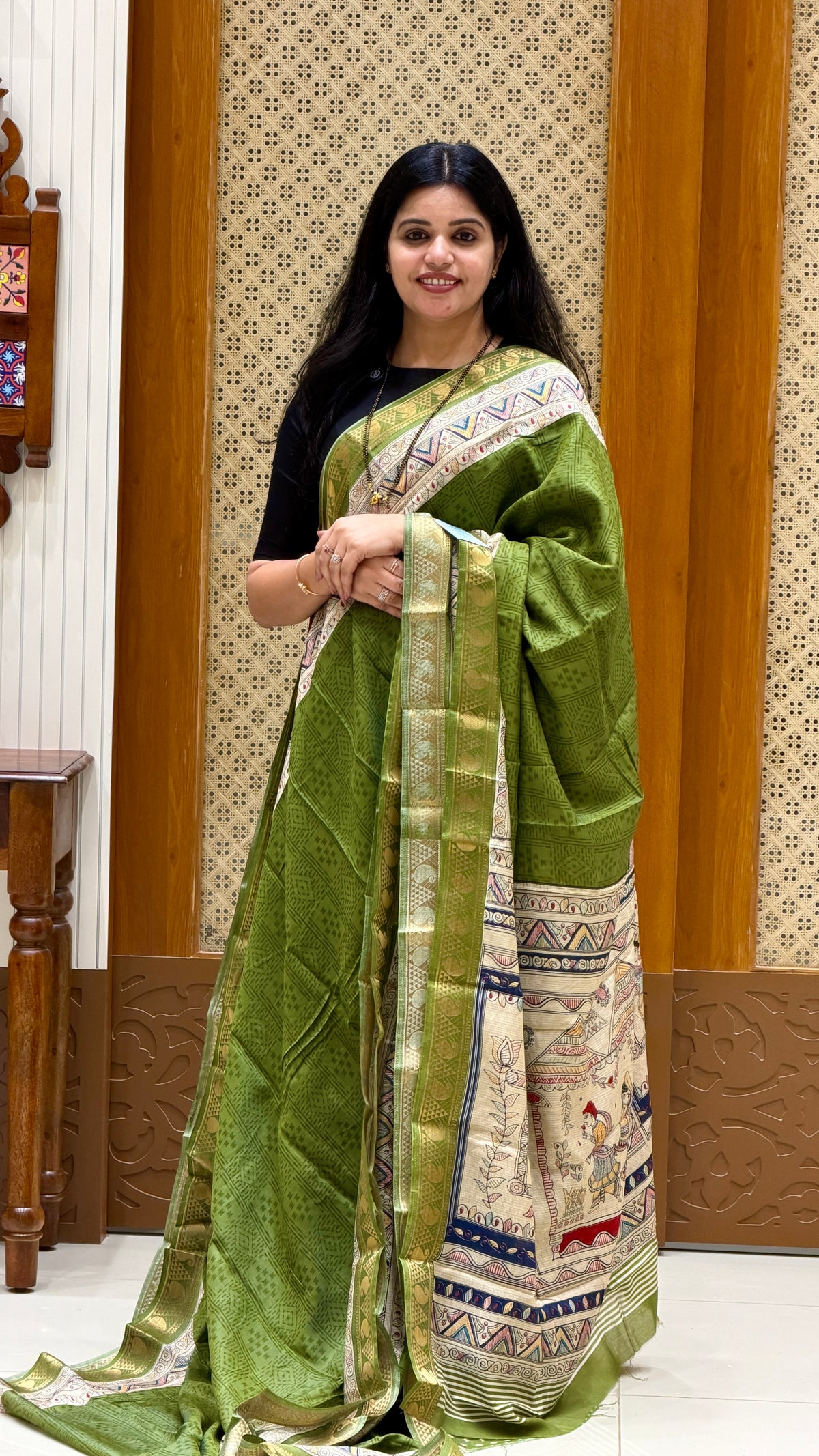 SILK COTTON SAREE SUV5928-GREEN
