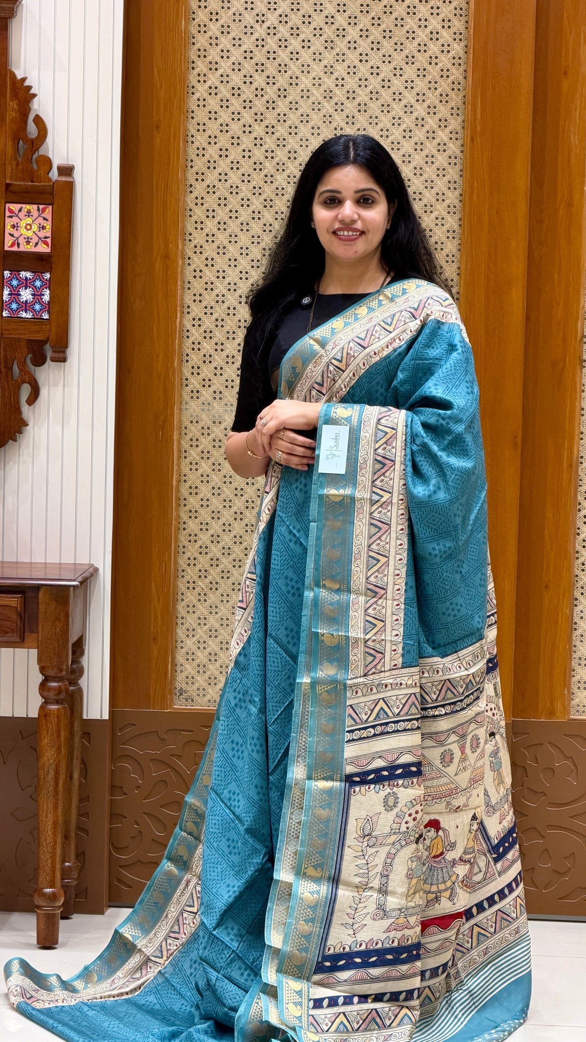 SILK COTTON SAREE SUV5928-SEABLUE