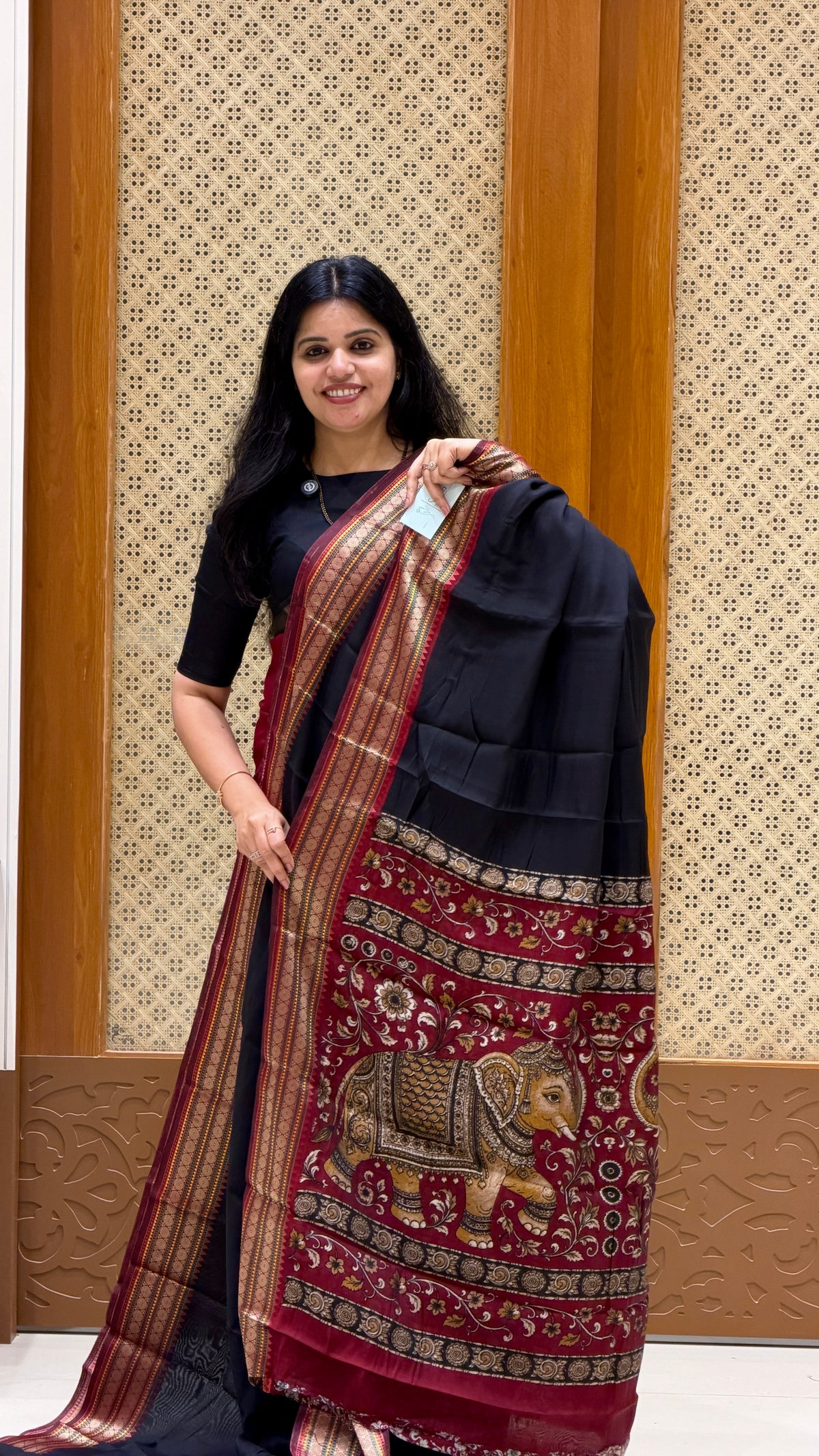 SILK COTTON SAREE SUV5930-BLACK