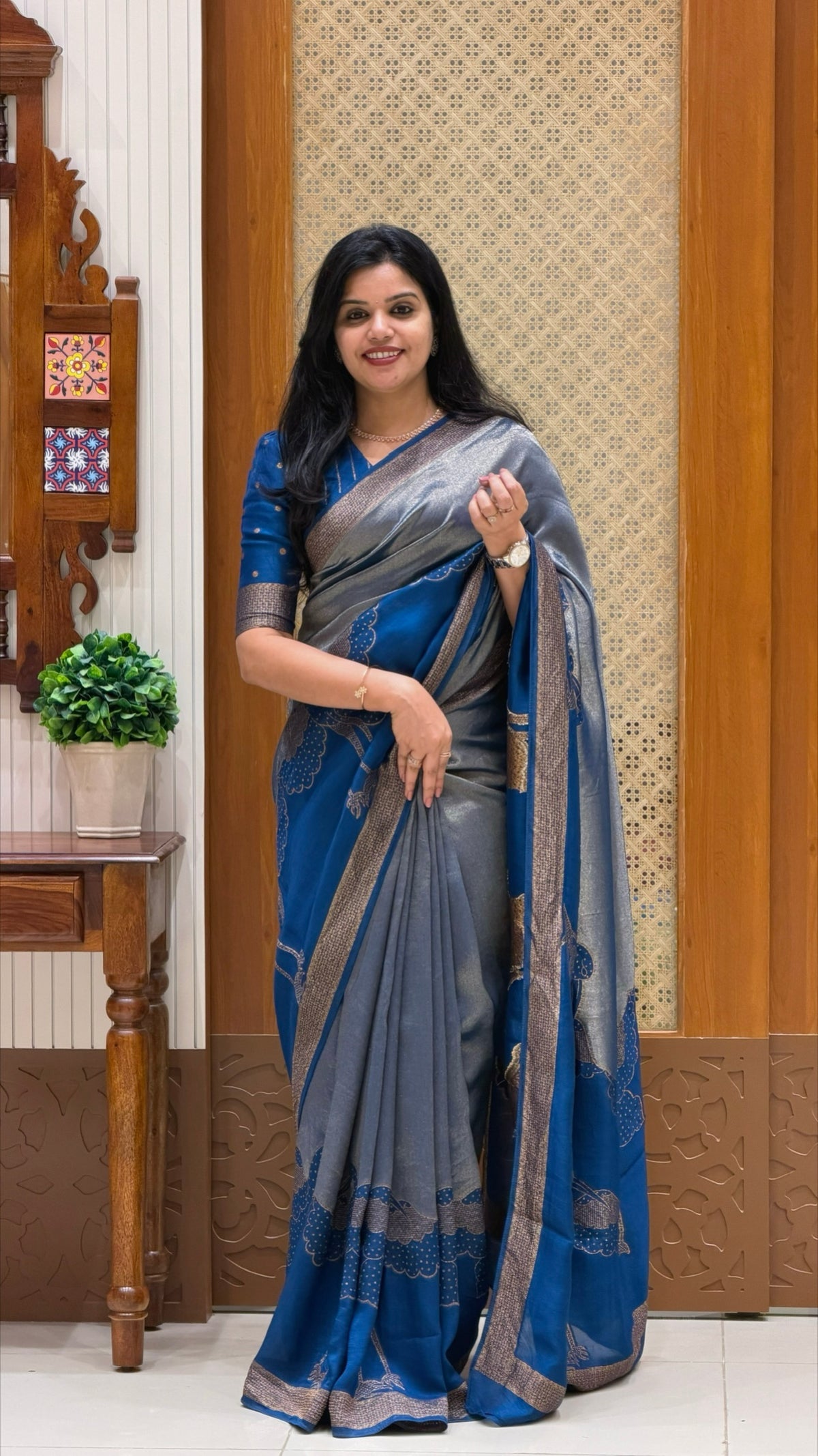 KOSA SILK SAREE SUV5392-PEACOCKBLUE