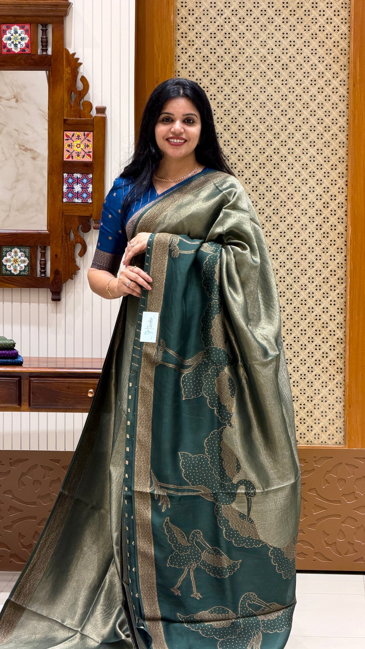 KOSA SILK SAREE SUV5392-BOTTLEGREEN