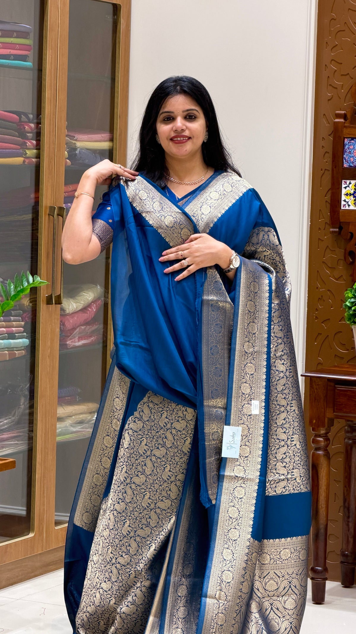 VISCOSE CREPE SAREE SUV5895-SAPHIREBLUE