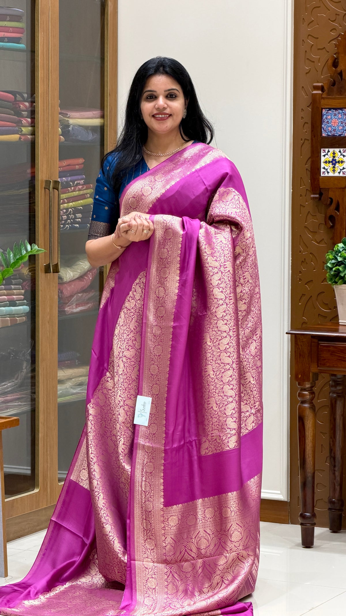 VISCOSE CREPE SAREE SUV5895-ONIONPINK