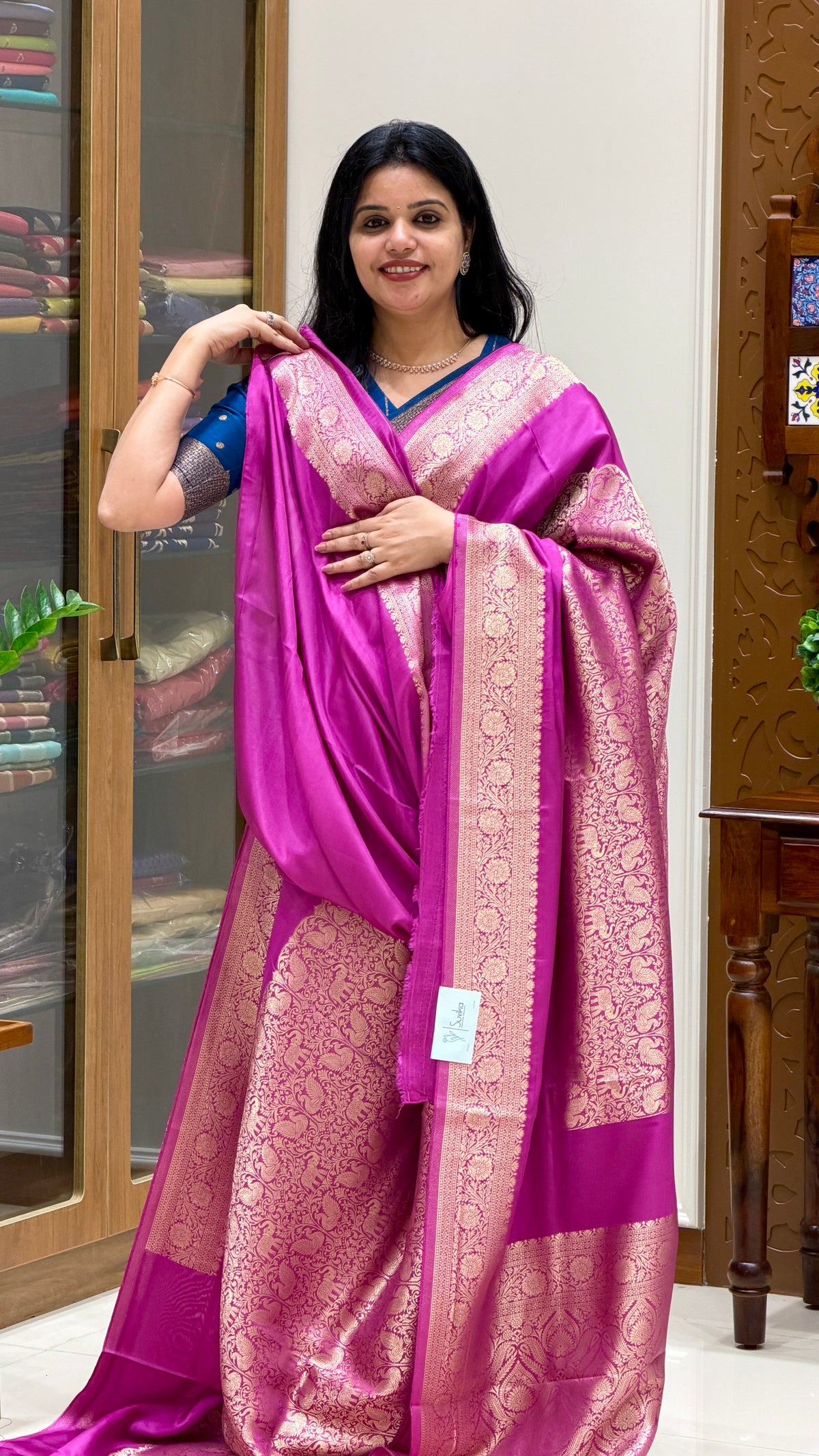 VISCOSE CREPE SAREE SUV5895-ONIONPINK