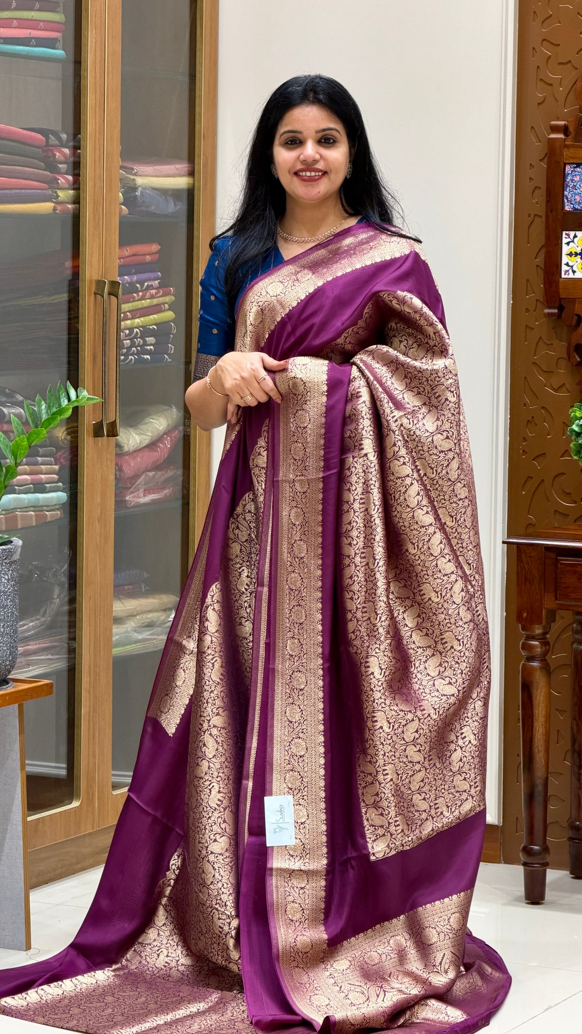 VISCOSE CREPE SAREE SUV5895-WINE