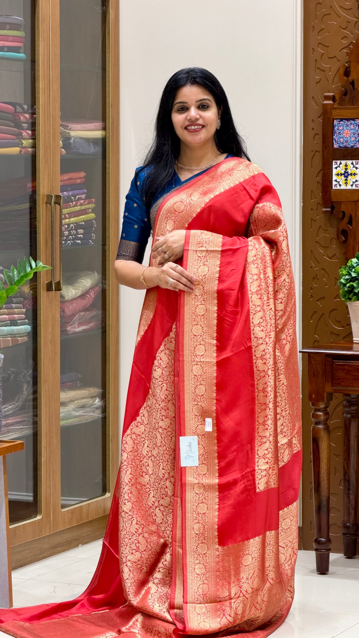 VISCOSE CREPE SAREE SUV5895-RED