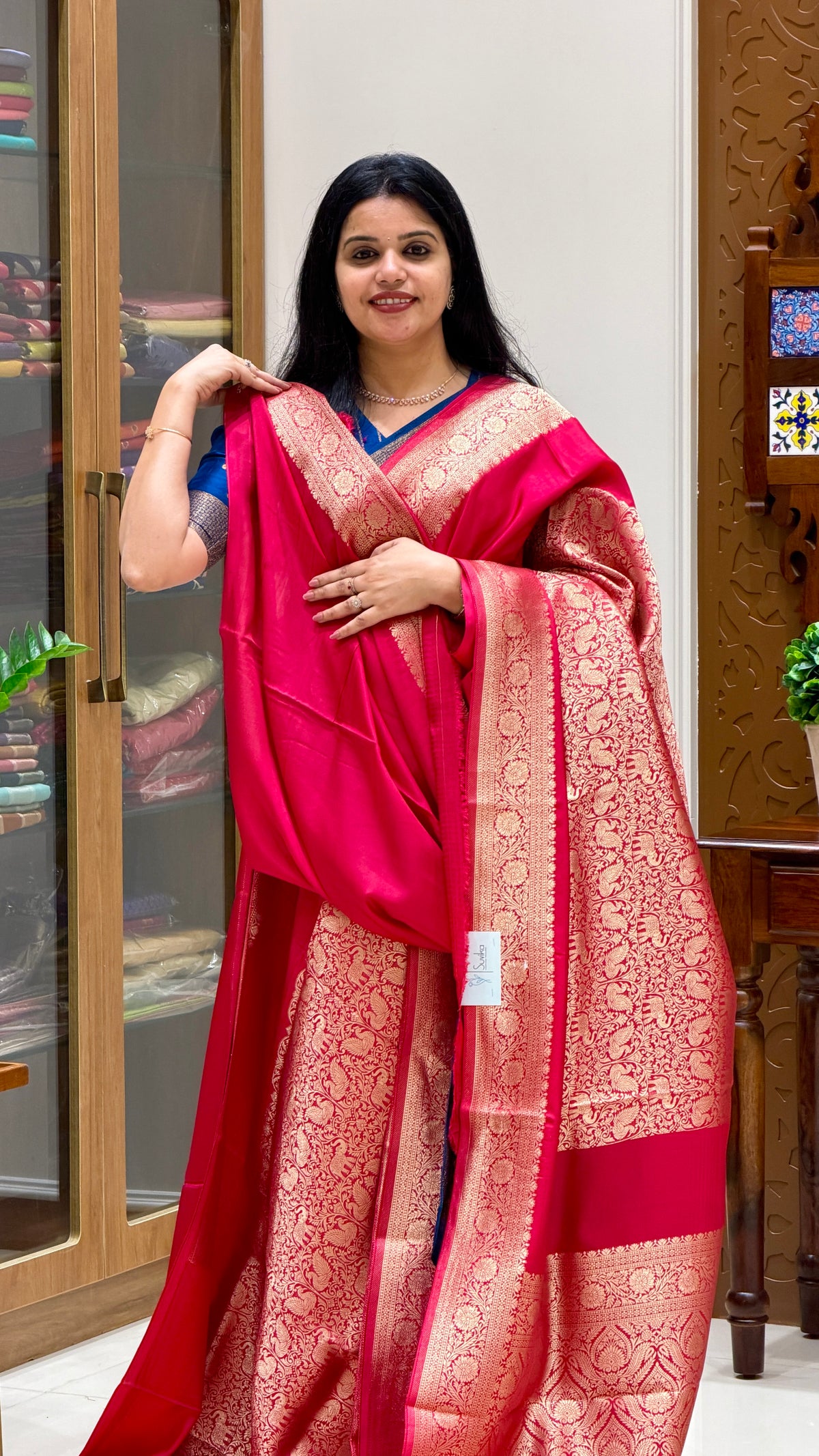 VISCOSE CREPE SAREE SUV5895-PINK