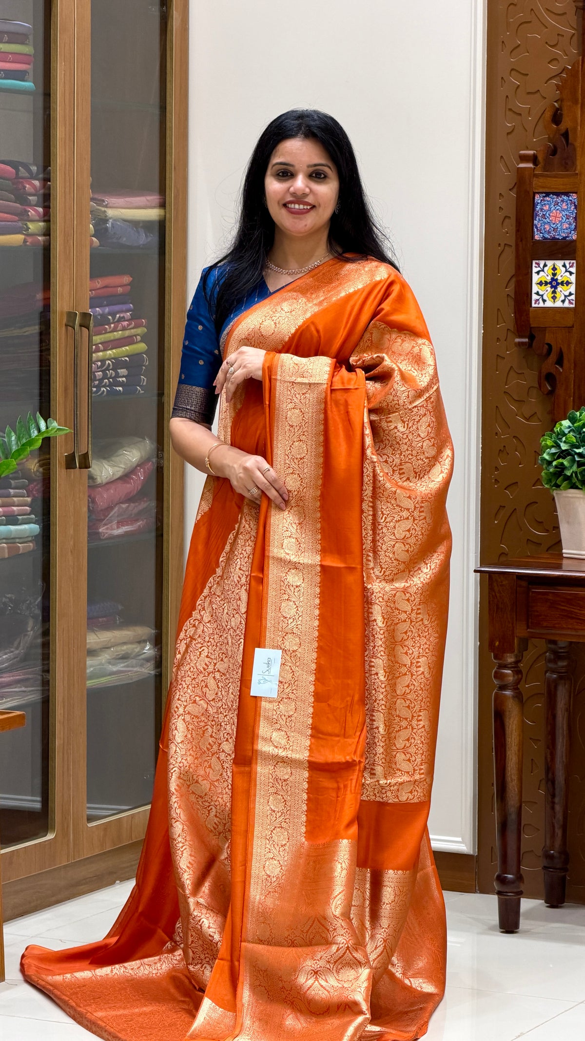 VISCOSE CREPE SAREE SUV5895-ORANGE