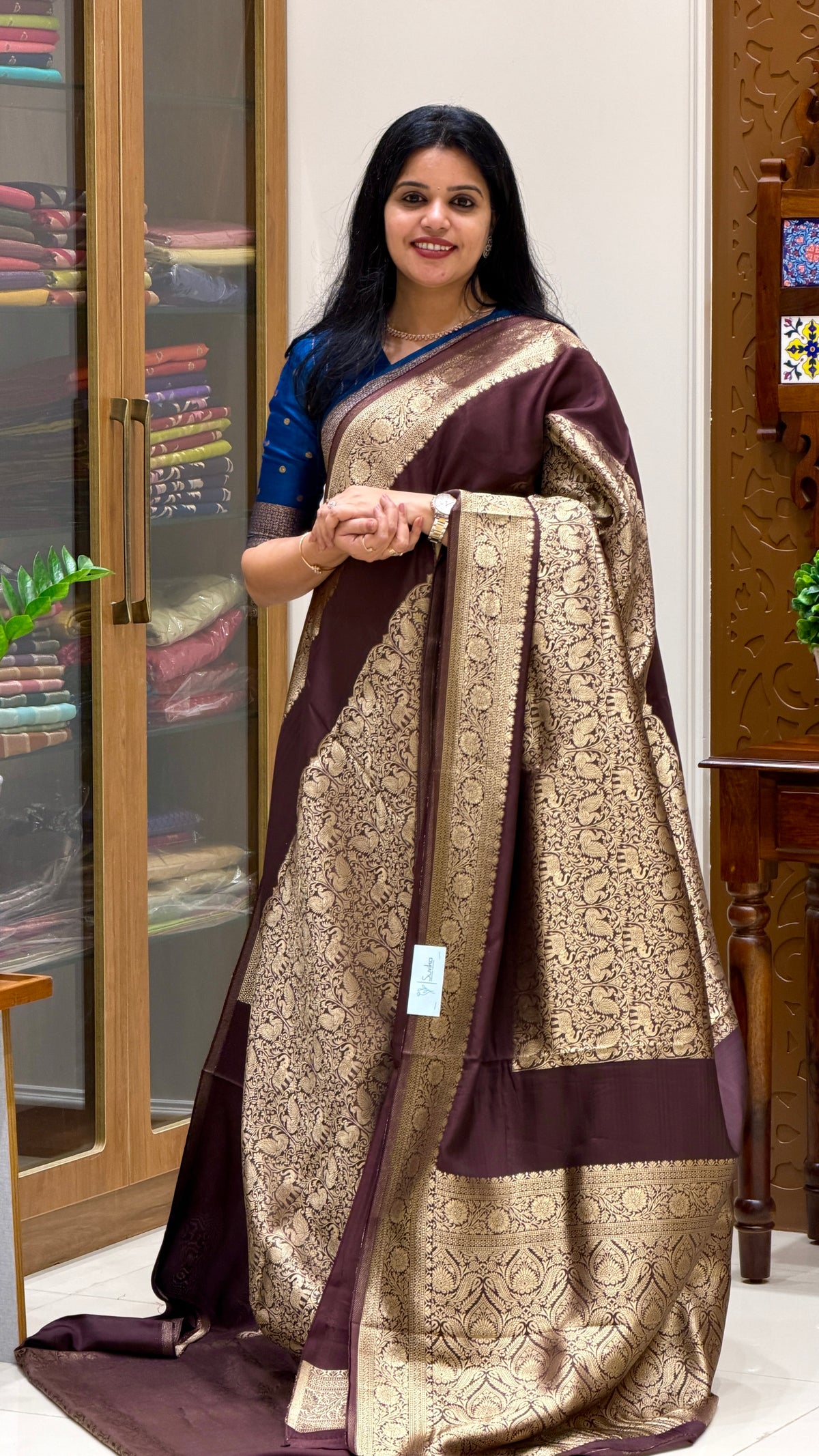 VISCOSE CREPE SAREE SUV5895-COFFEEBROWN