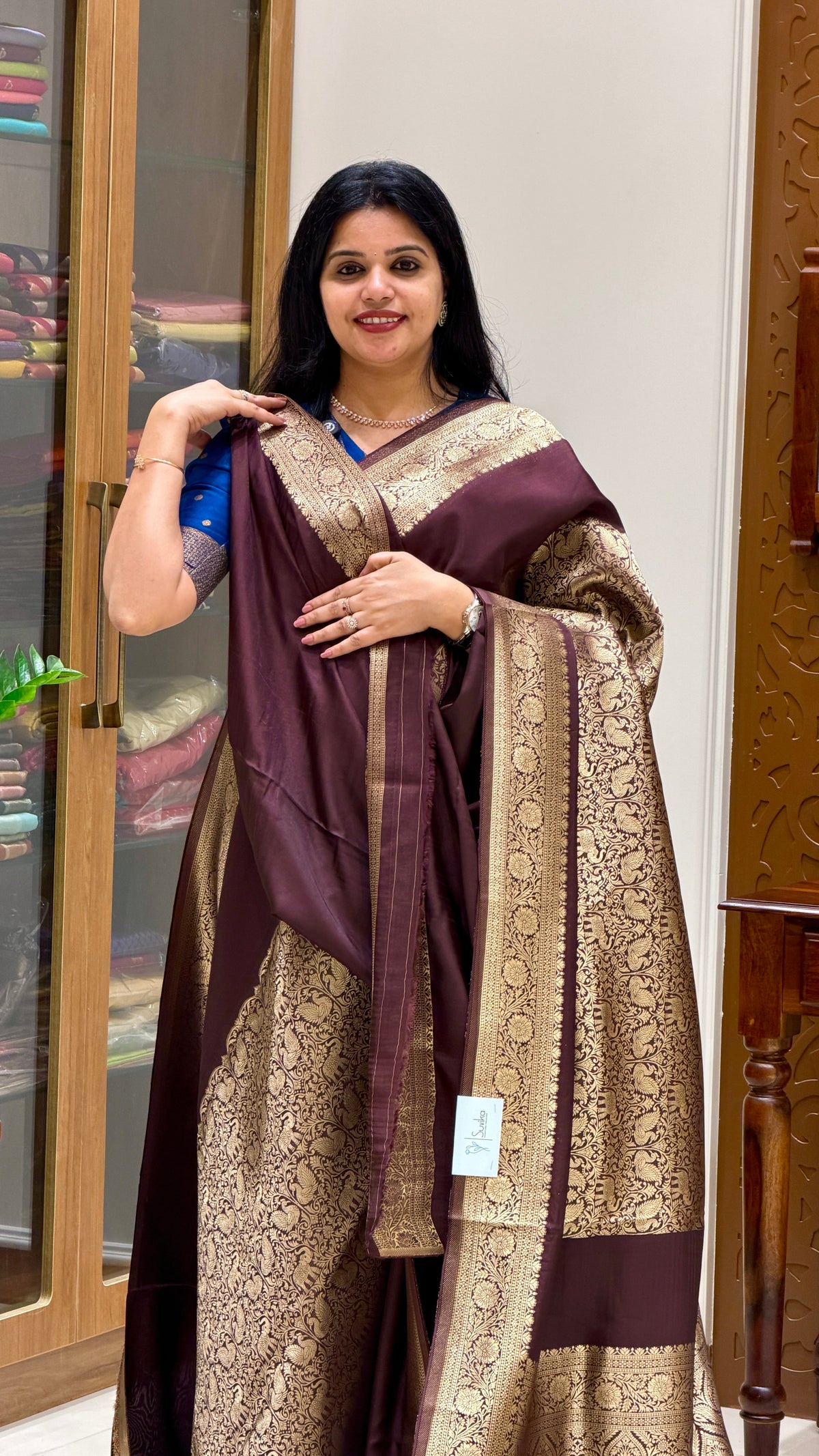 VISCOSE CREPE SAREE SUV5895-COFFEEBROWN