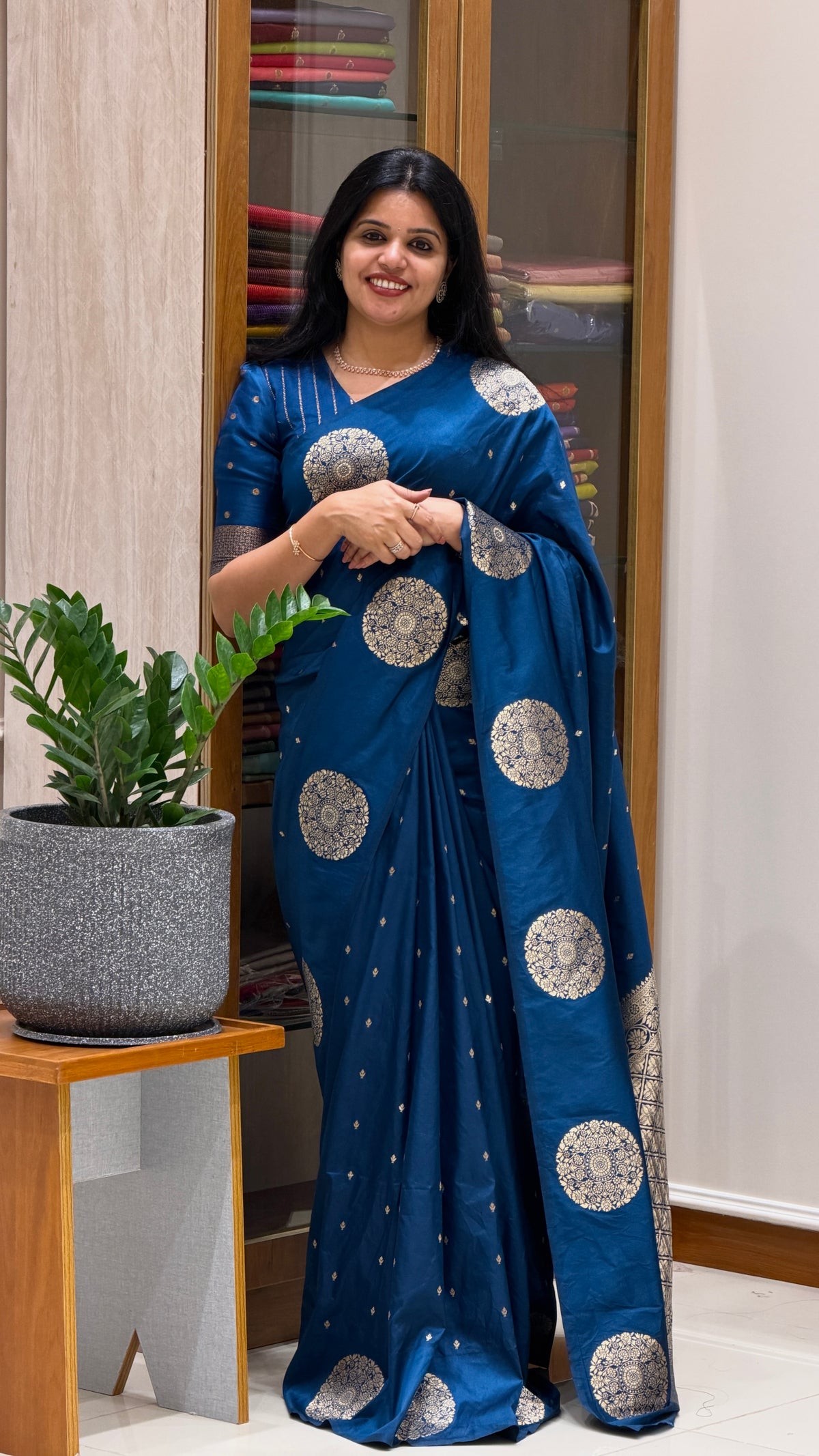 CREPE SILK SAREE SUV5837-PEACOCKBLUE