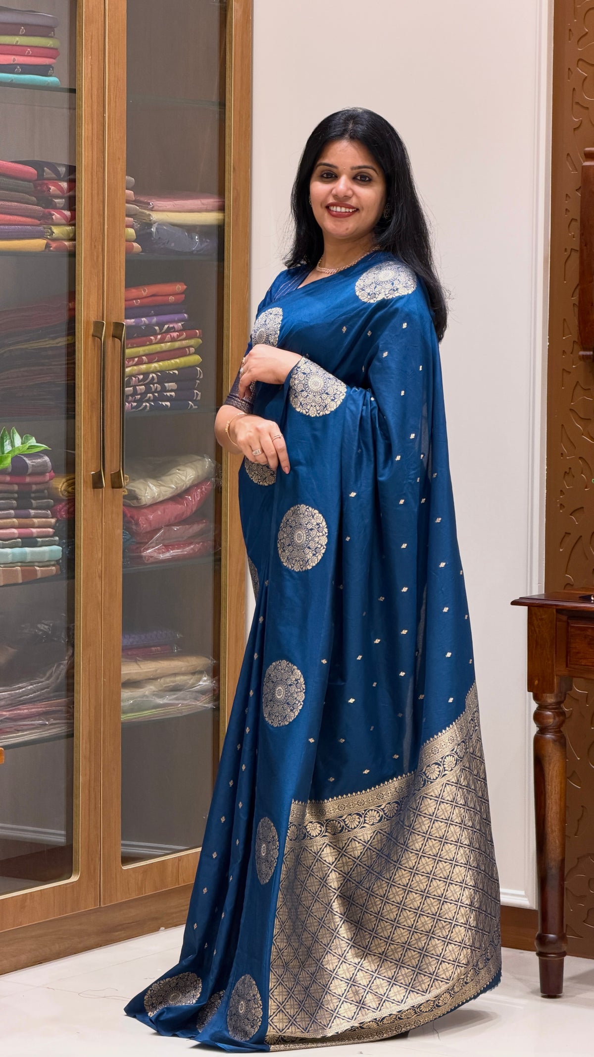 CREPE SILK SAREE SUV5837-PEACOCKBLUE