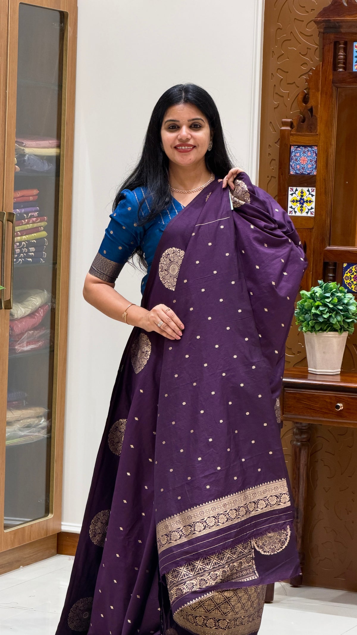 CREPE SILK SAREE SUV5837-GRAPE