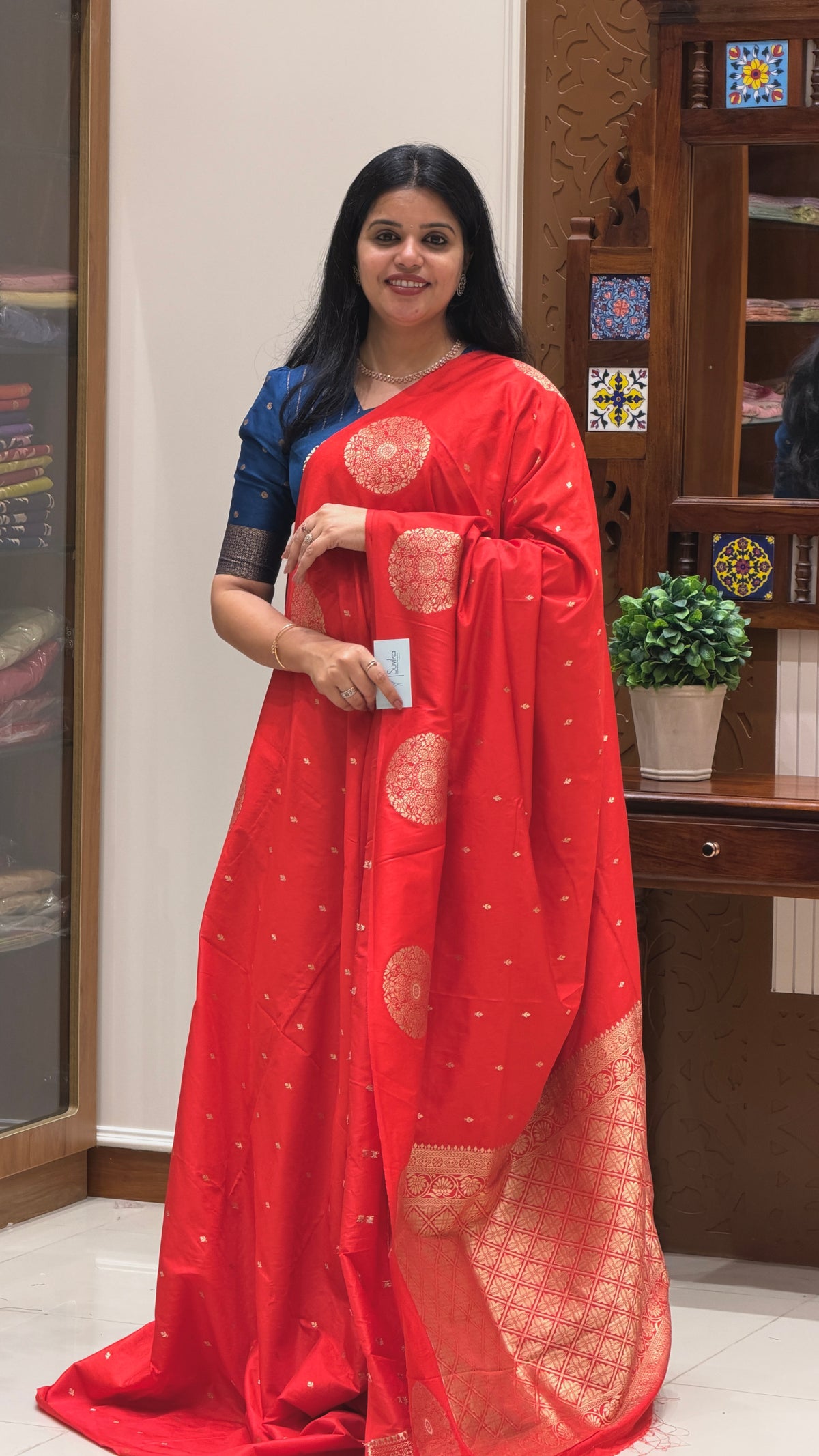 CREPE SILK SAREE SUV5837-RED