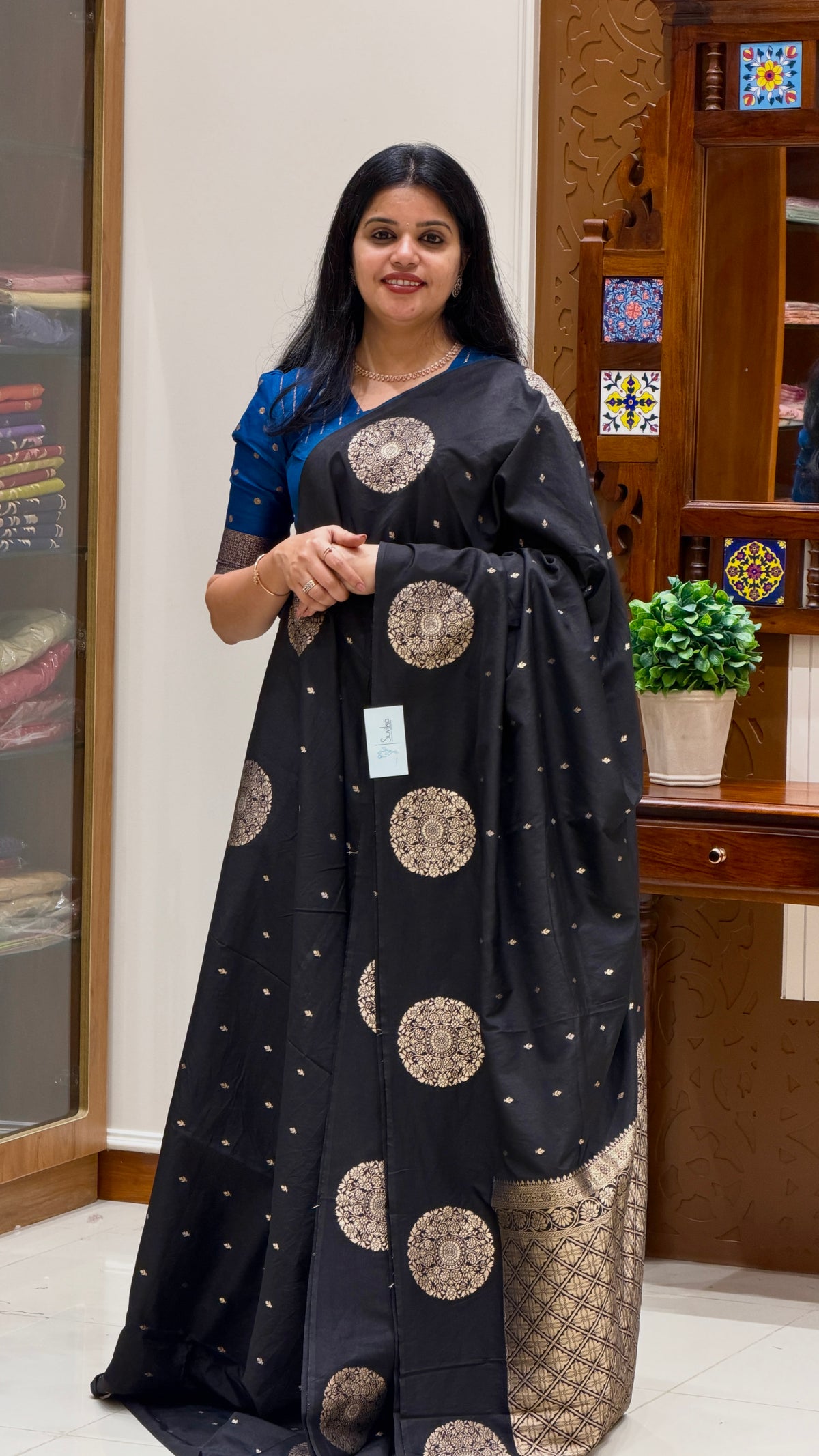 CREPE SILK SAREE SUV5837-BLACK