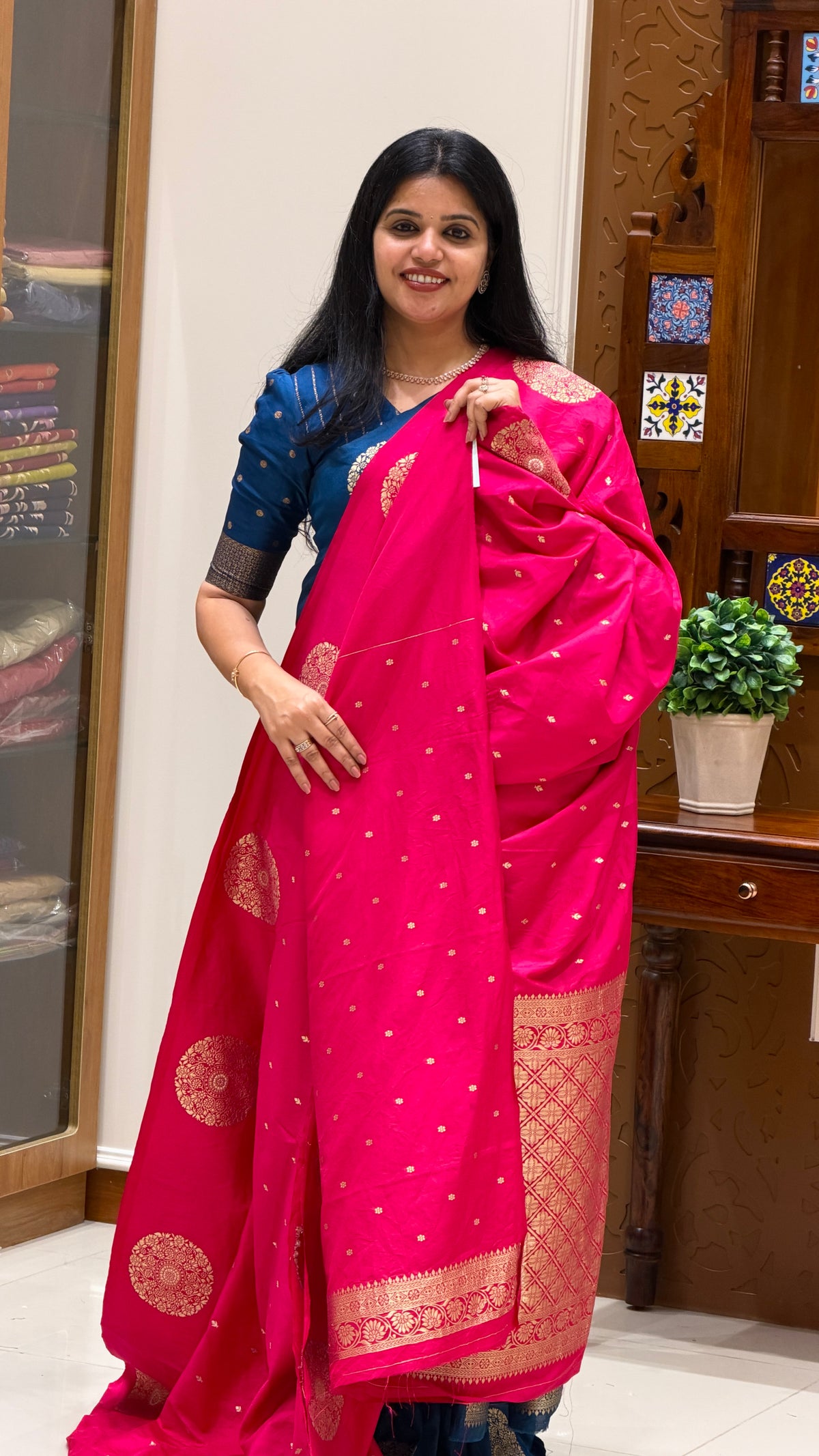CREPE SILK SAREE SUV5837-PINK