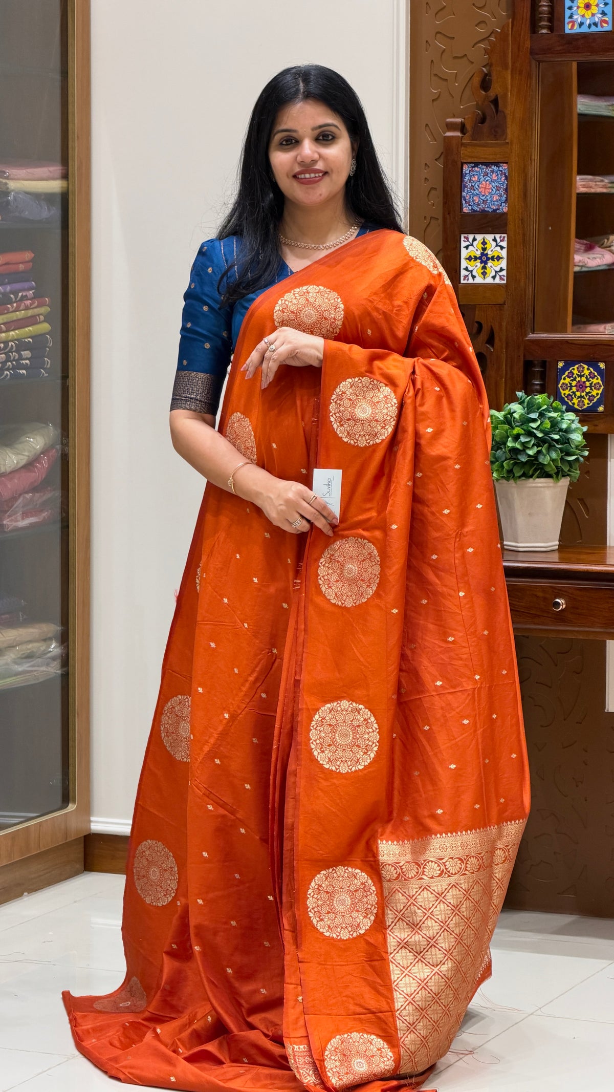 CREPE SILK SAREE SUV5837-RUST