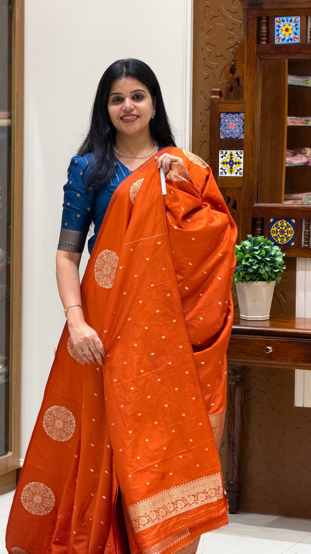 CREPE SILK SAREE SUV5837-RUST