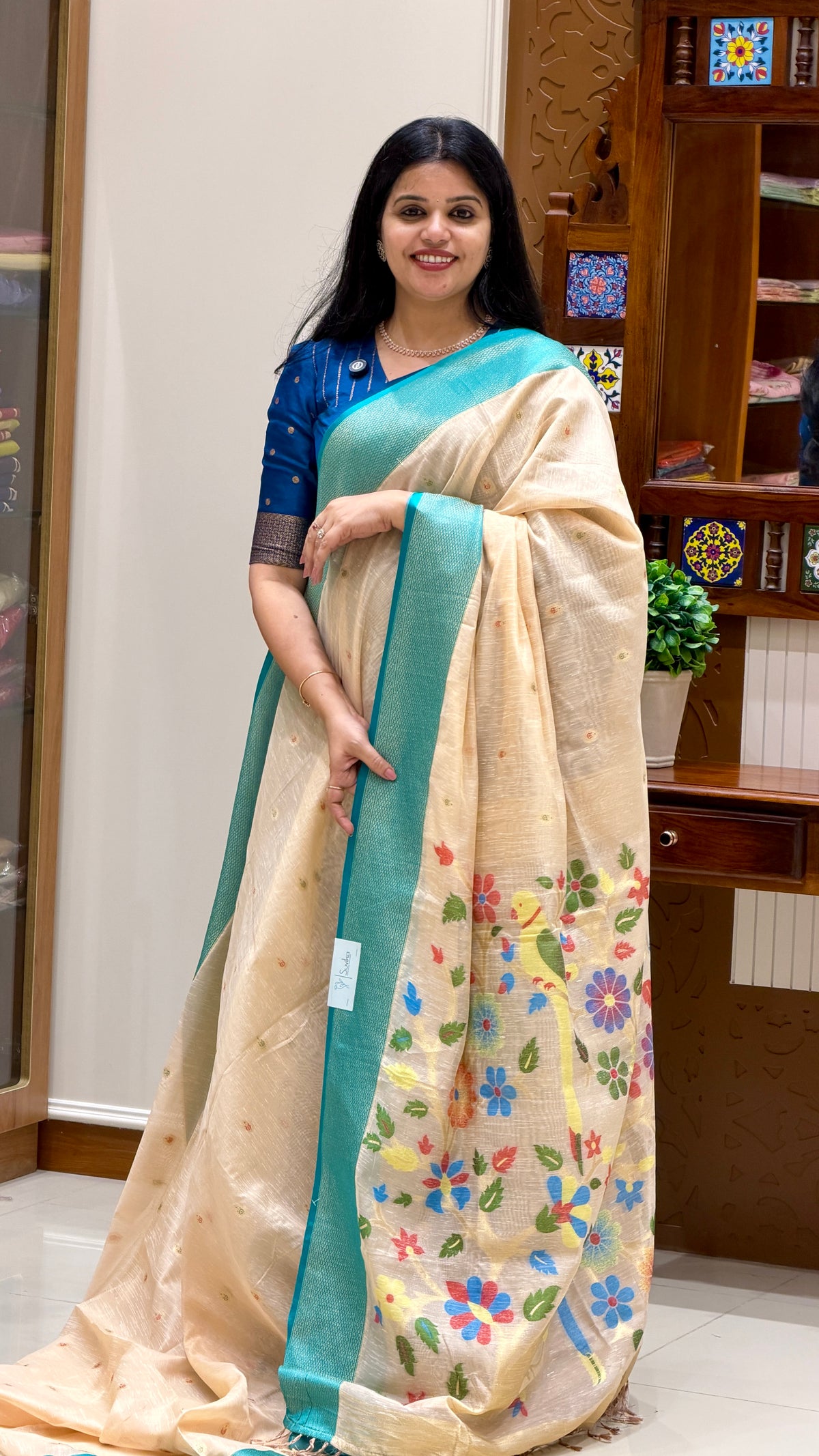 SILK COTTON  SAREE SUV5982-PEACH
