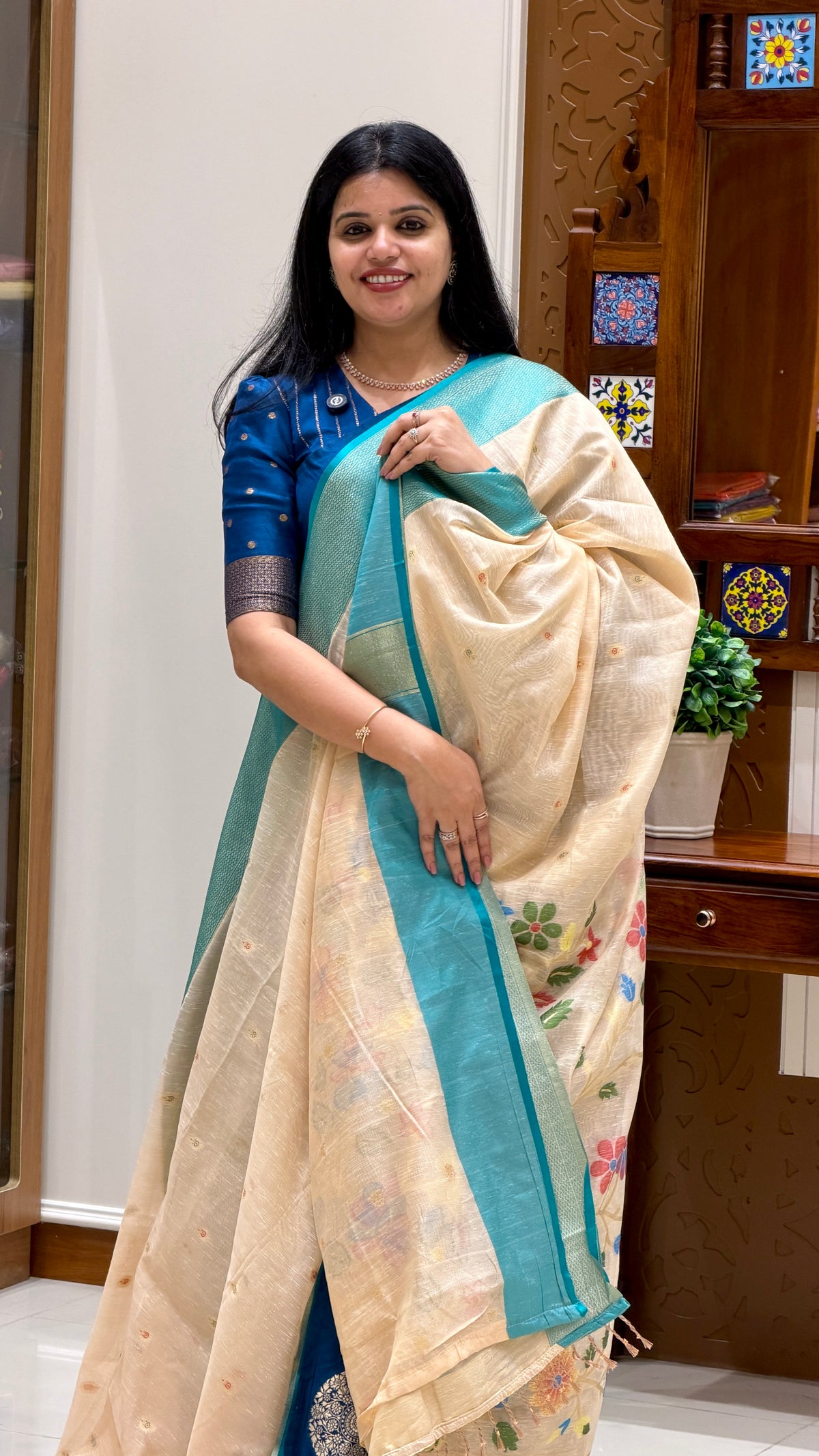 SILK COTTON  SAREE SUV5982-PEACH