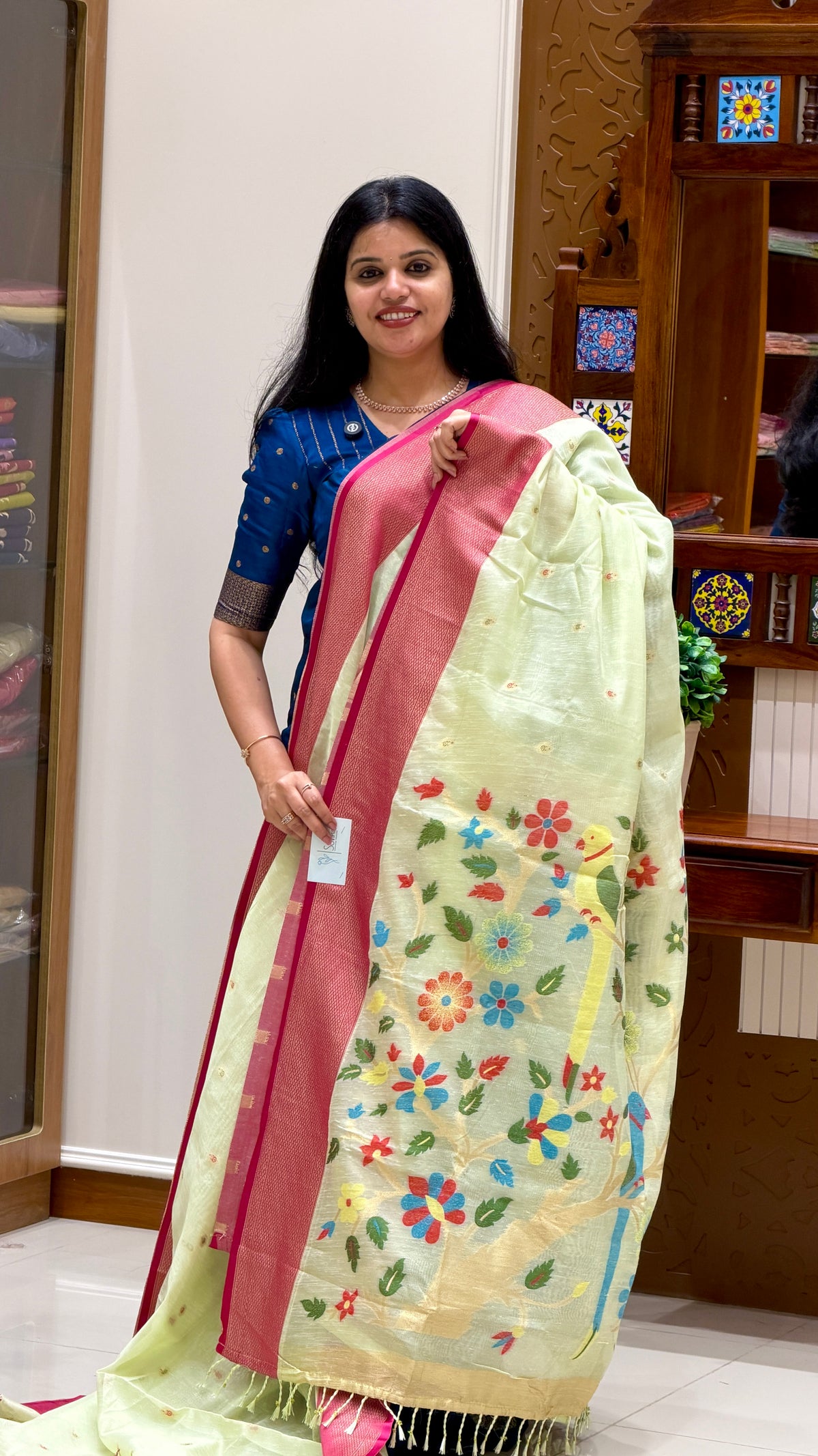 SILK COTTON  SAREE SUV5982-PISTA