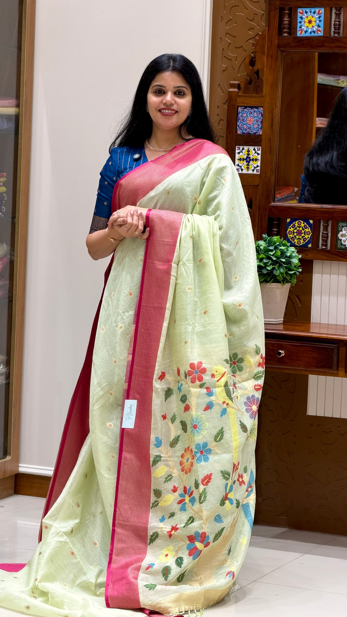 SILK COTTON  SAREE SUV5982-PISTA