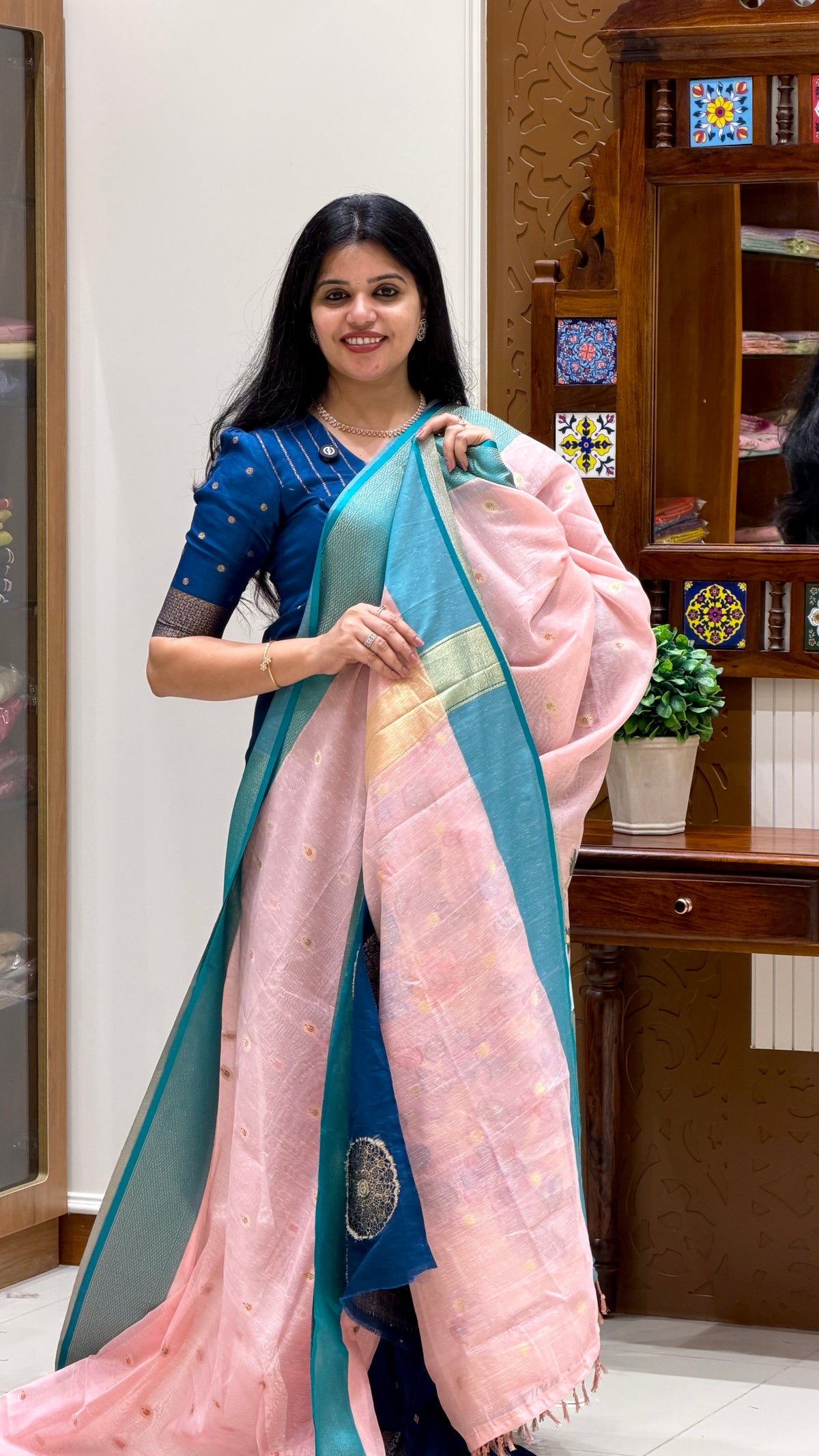 SILK COTTON  SAREE SUV5982-BABYPINK