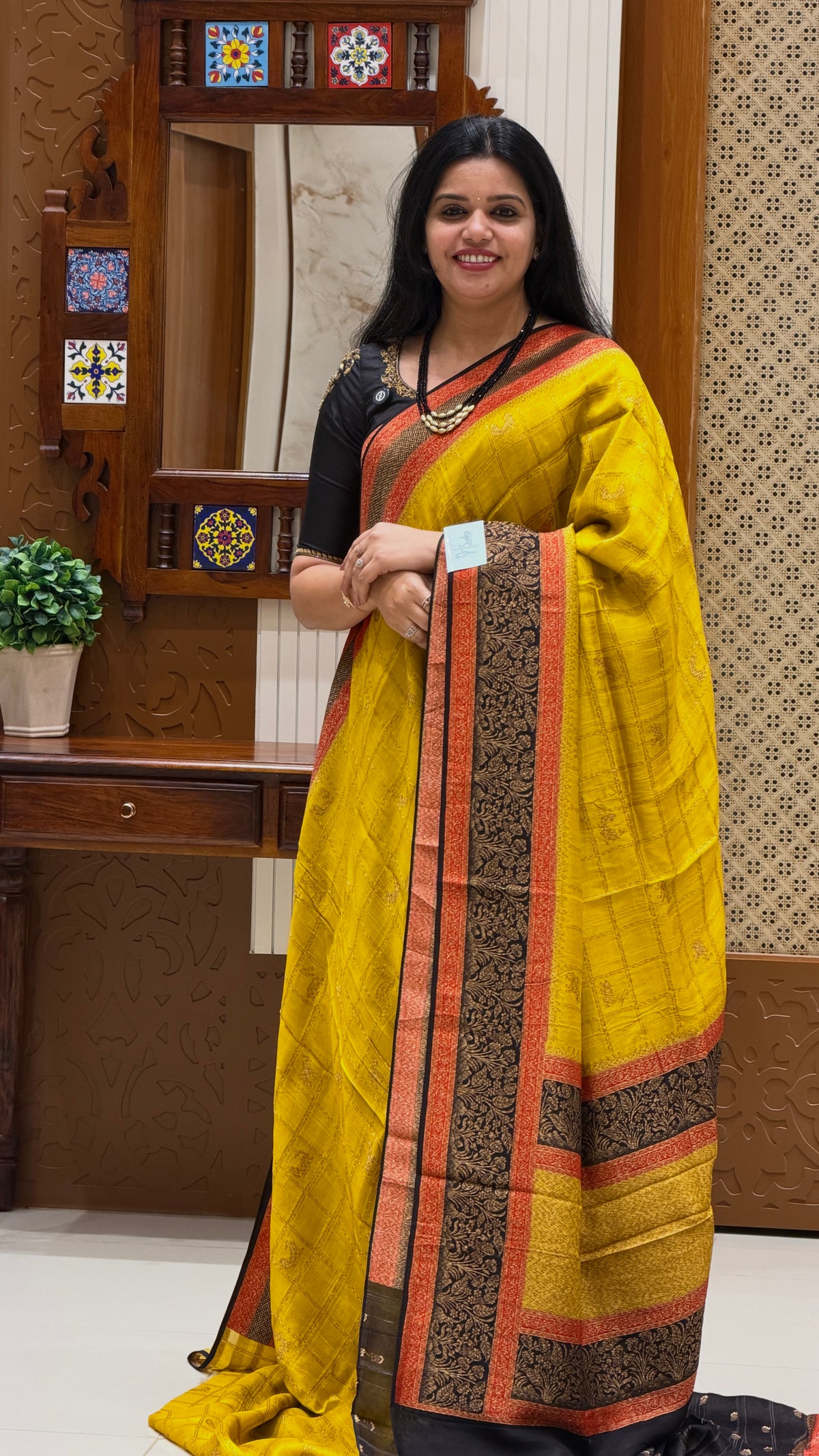 BANARASI DUPION SILK SUV5722-MUSTARD