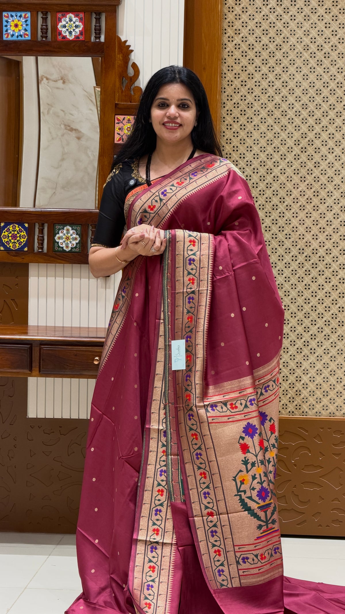 VISCOSE CREPE SILK SAREE  SUV5874-WINE