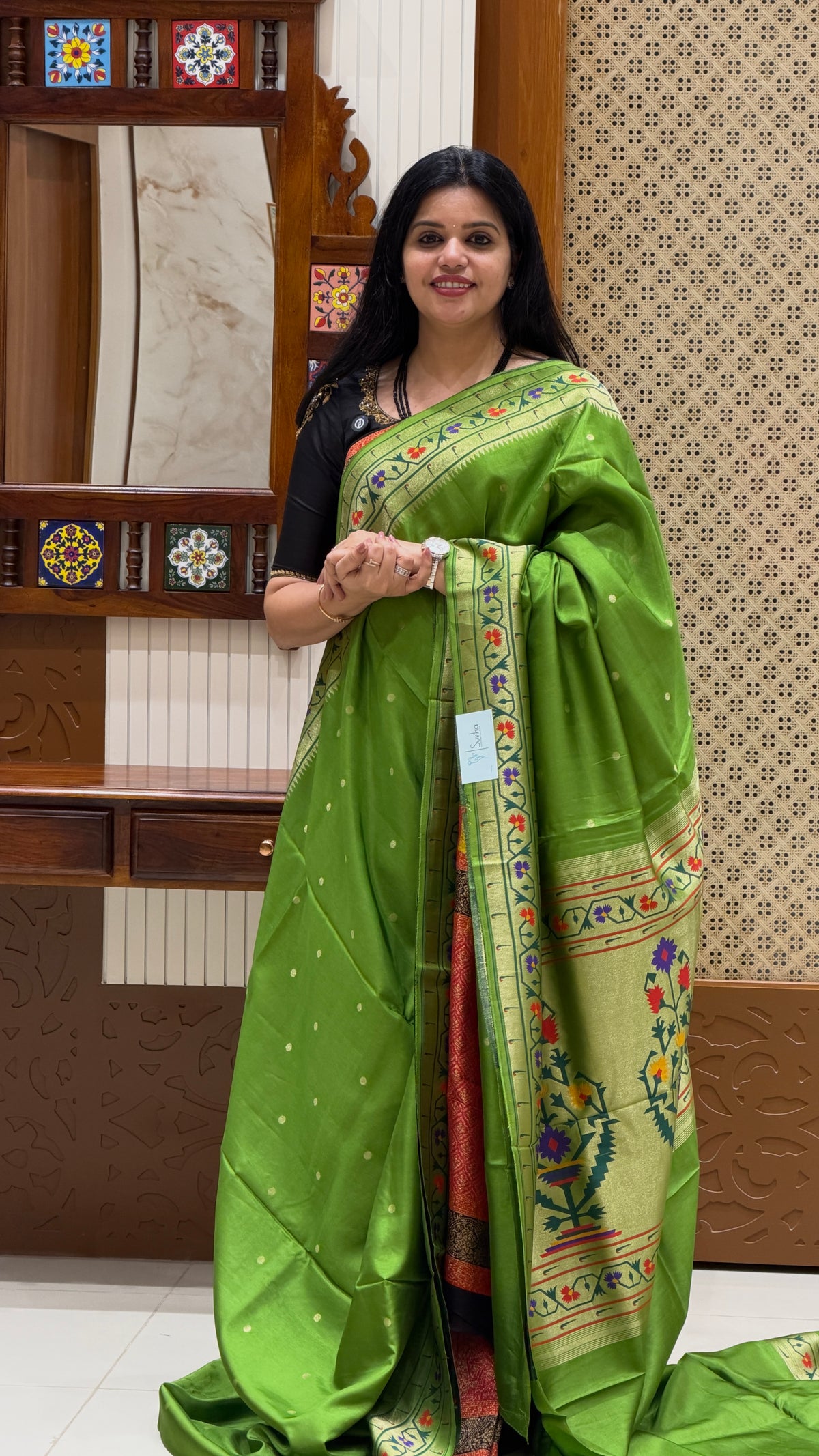 VISCOSE CREPE SILK SAREE SUV5874-GREEN
