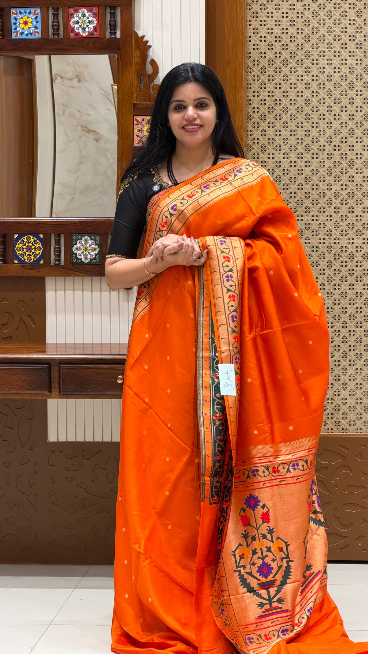 VISCOSE CREPE SILK SAREE SUV5874-ORANGE
