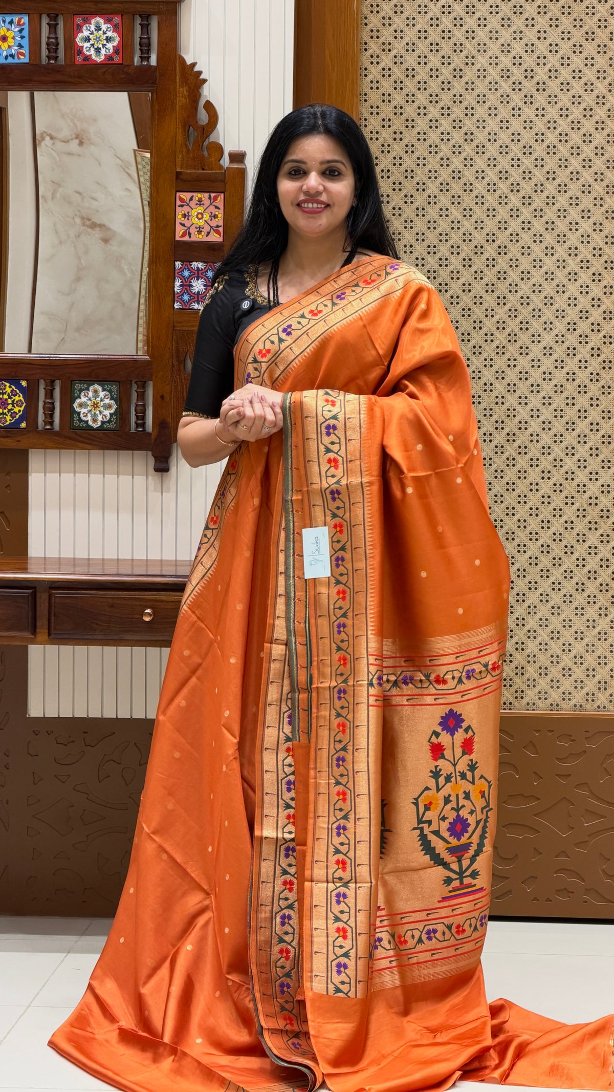 VISCOSE CREPE SILK SAREE SUV5874-RUST