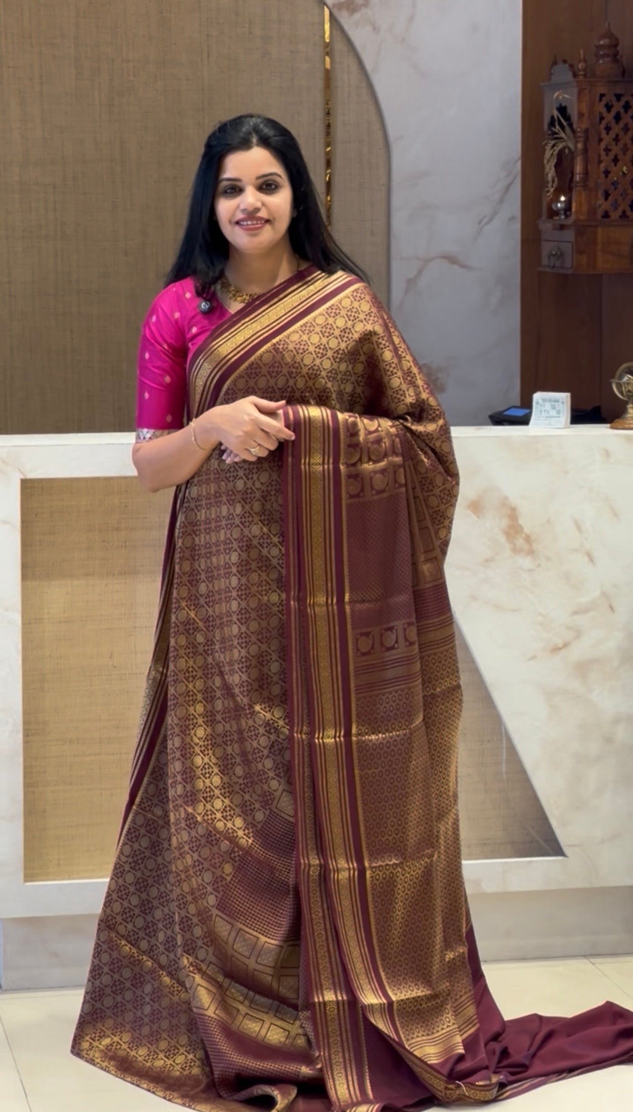 PSUV265-COFFEEBROWN PURE MYSORE SILK SAREE
