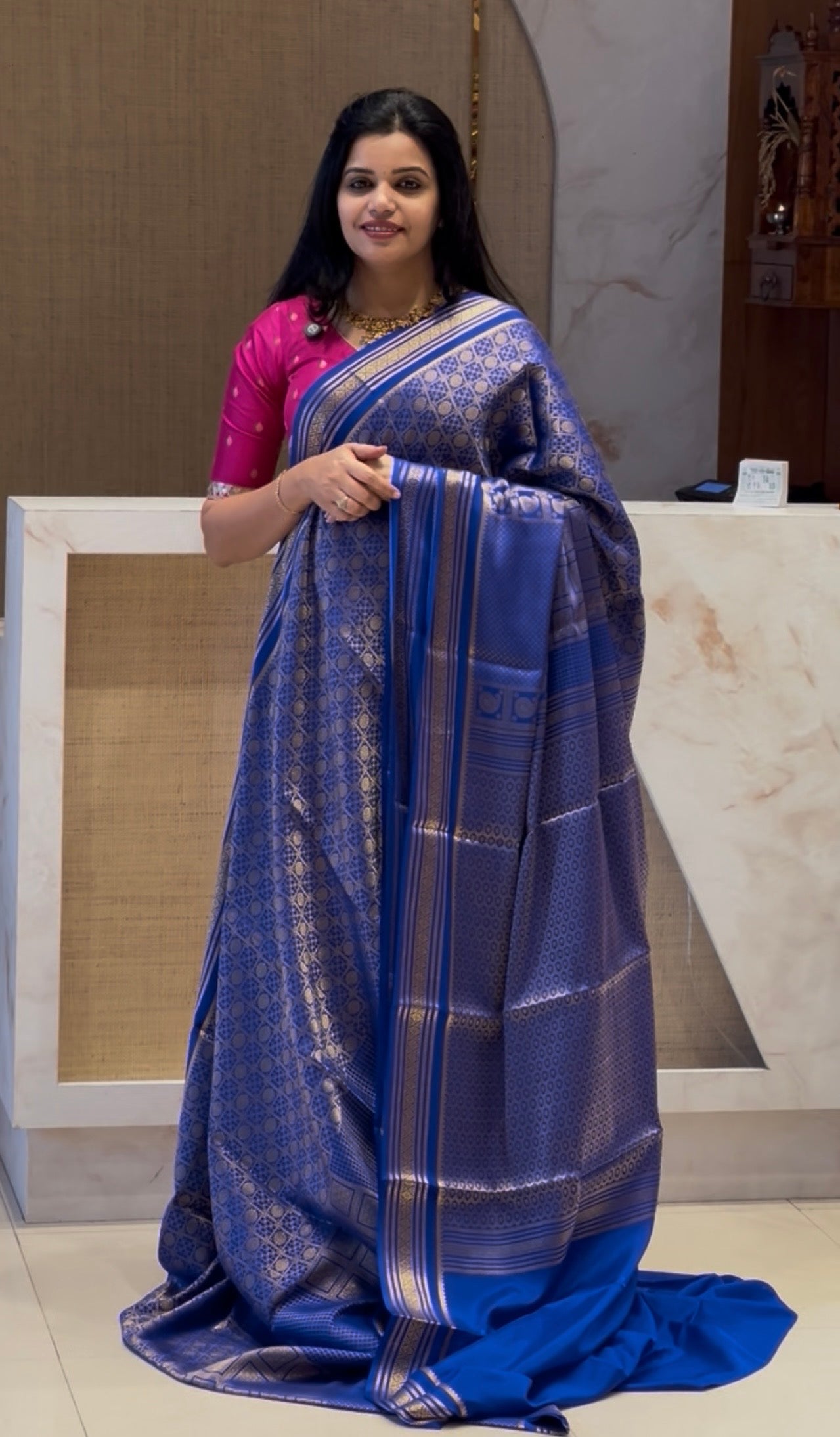 PSUV265-ROYALBLUE PURE MYSORE SILK SAREE